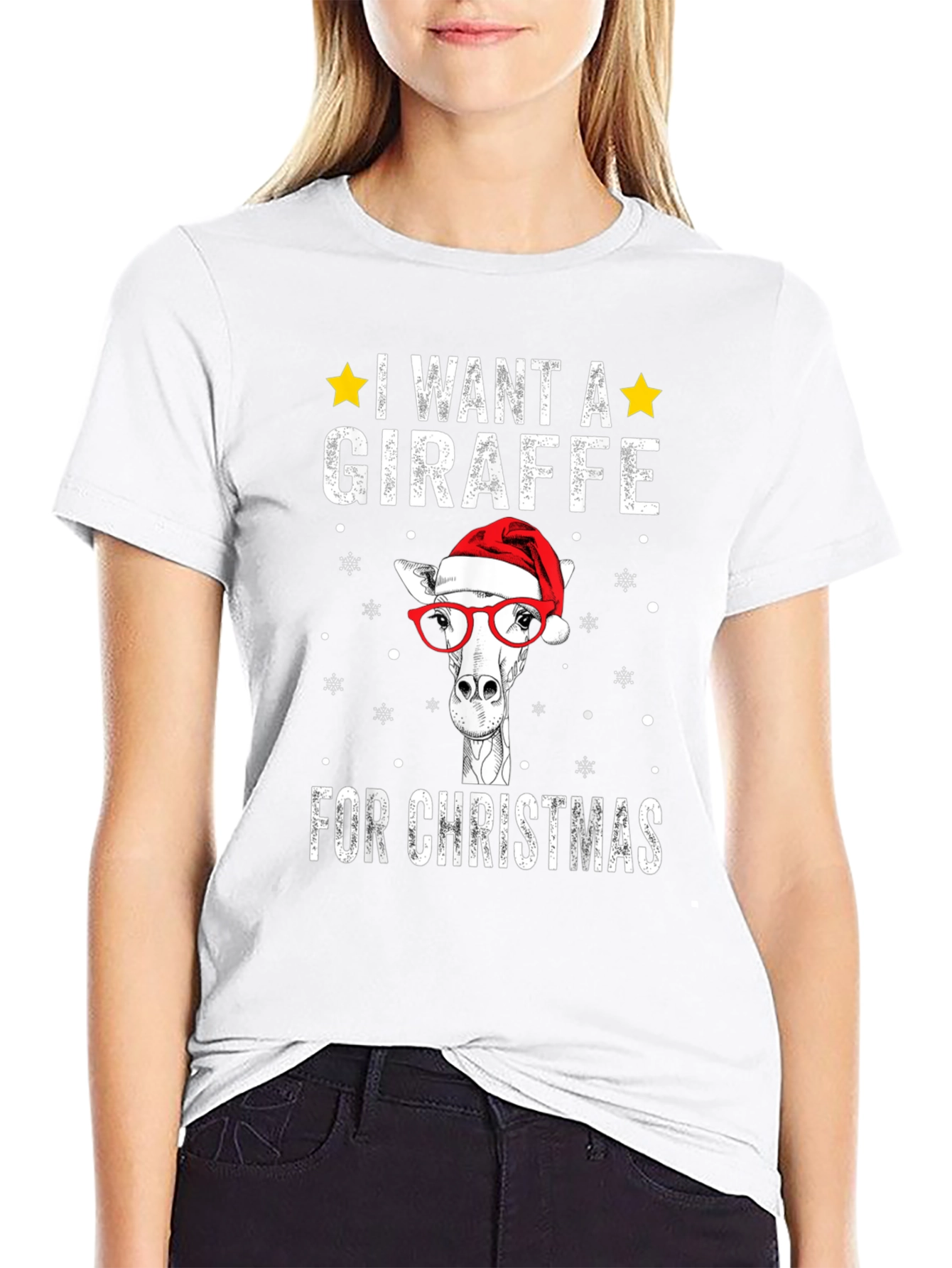 Christmas Giraffe T-Shirt Holiday Apparel