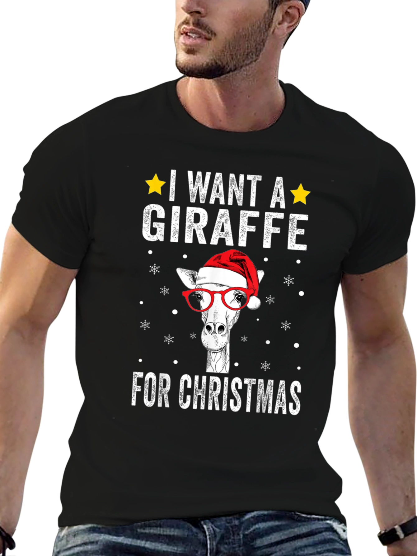 Christmas Giraffe T-Shirt Holiday Apparel