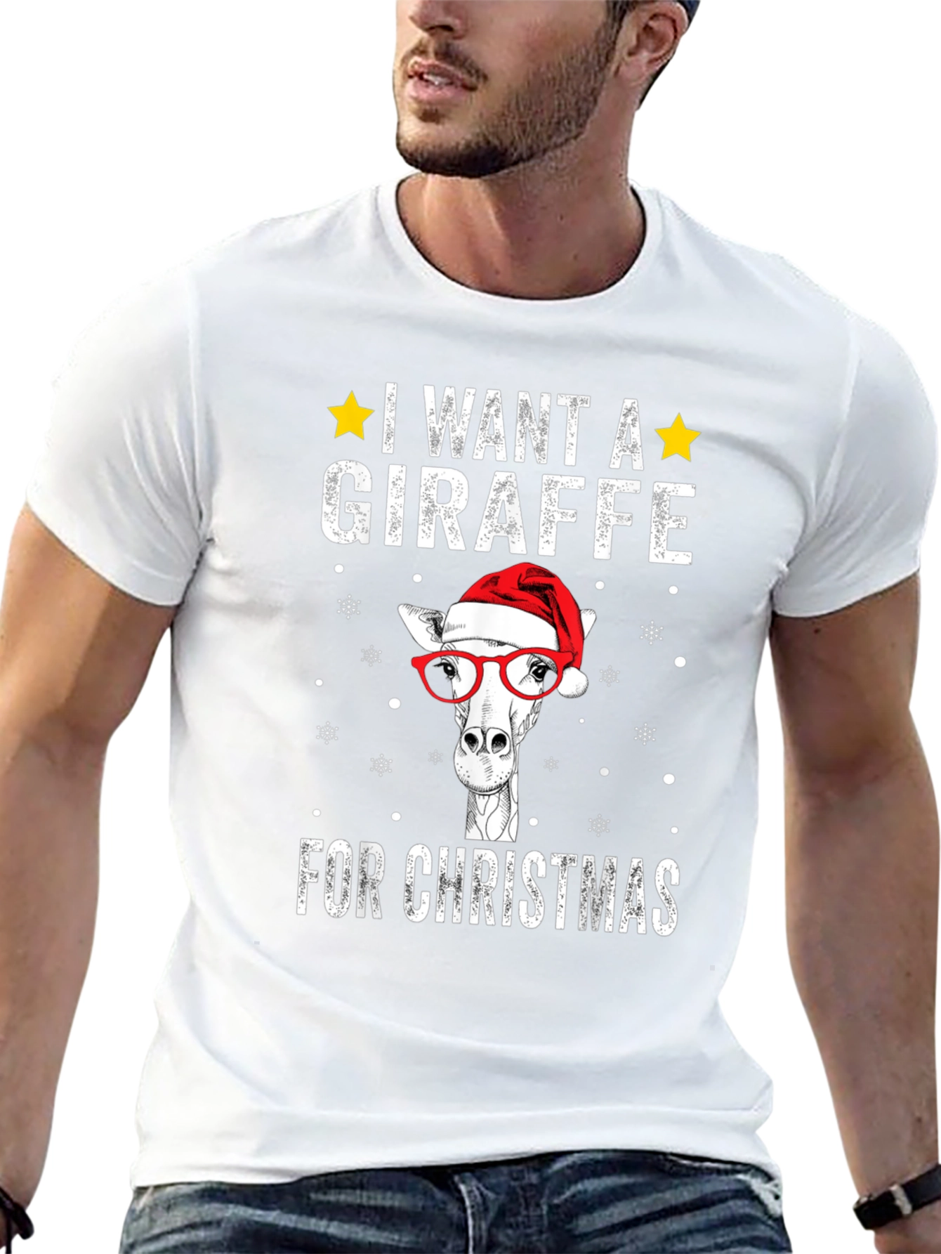 Christmas Giraffe T-Shirt Holiday Apparel