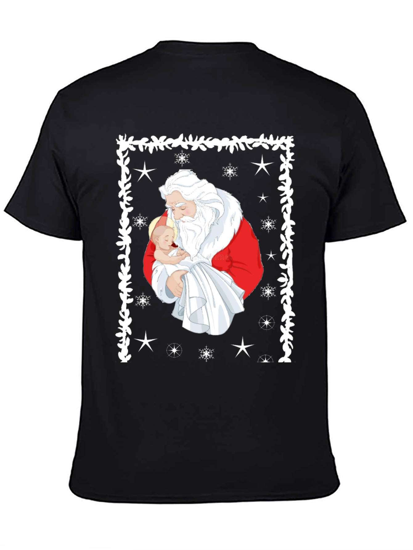 Santa Holding Baby Christmas T-Shirt