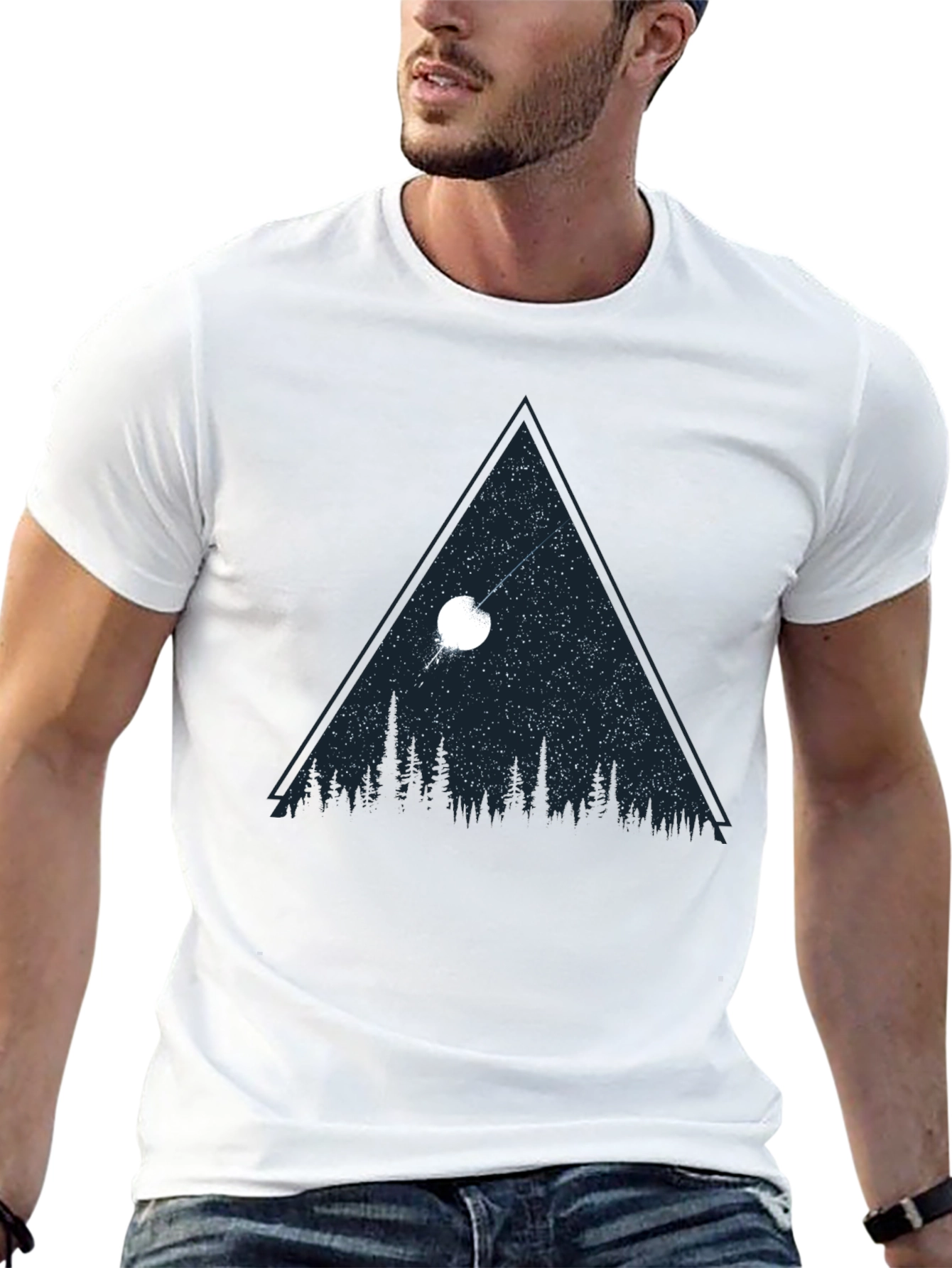 Night Sky Triangle Graphic T-Shirt