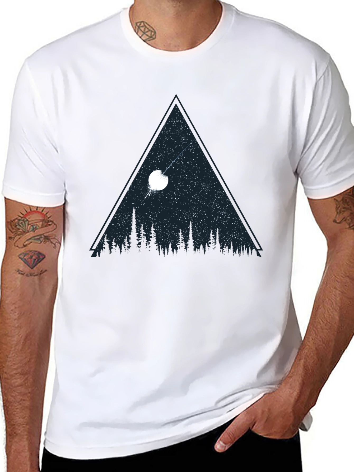 Night Sky Triangle Graphic T-Shirt