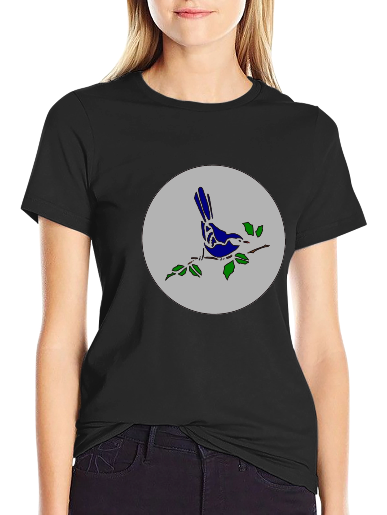 Bird on Branch Graphic Tee - Stylish Casual Top