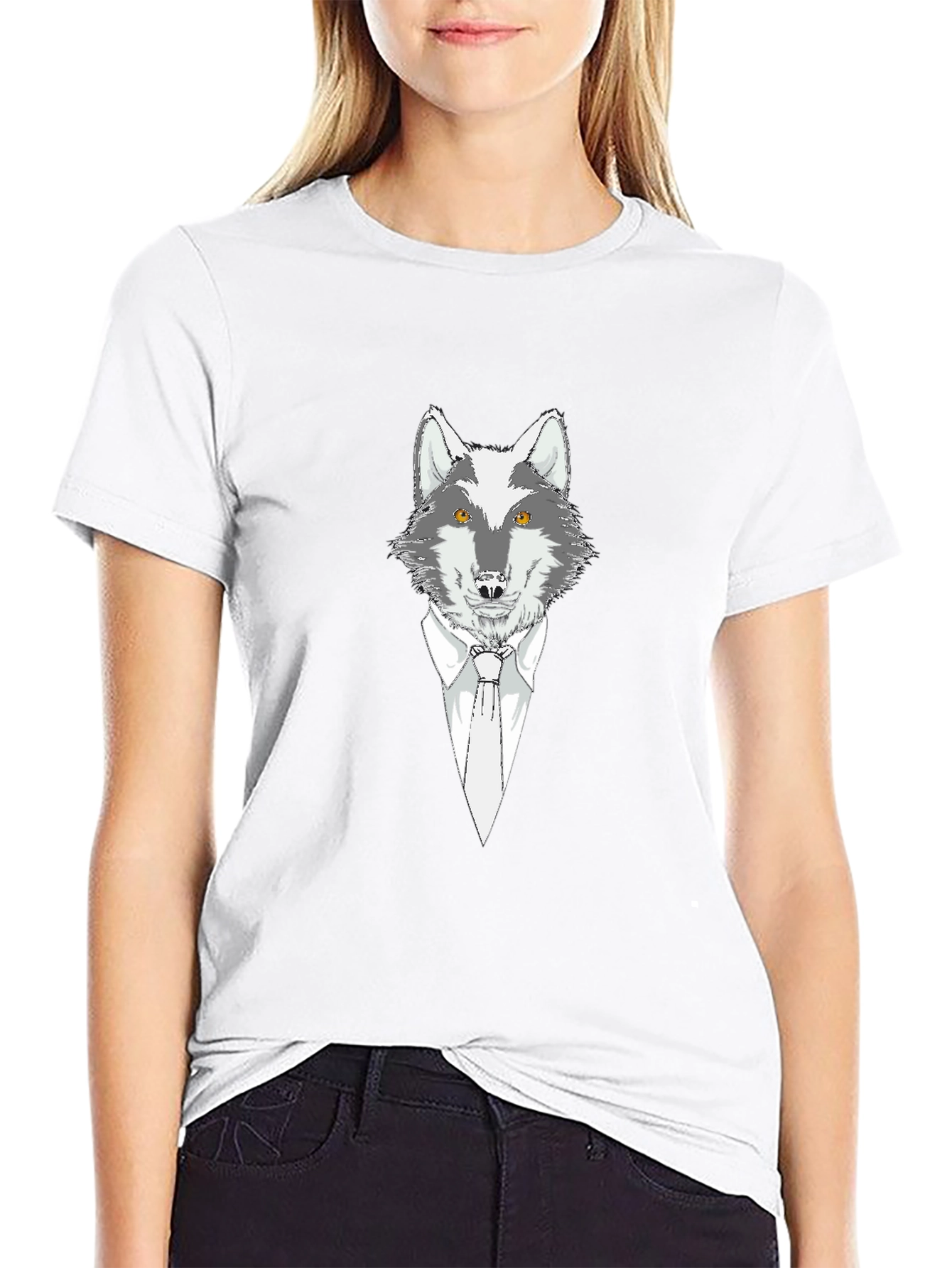 Wolf in Suit Graphic Tee - Mens Black T-Shirt