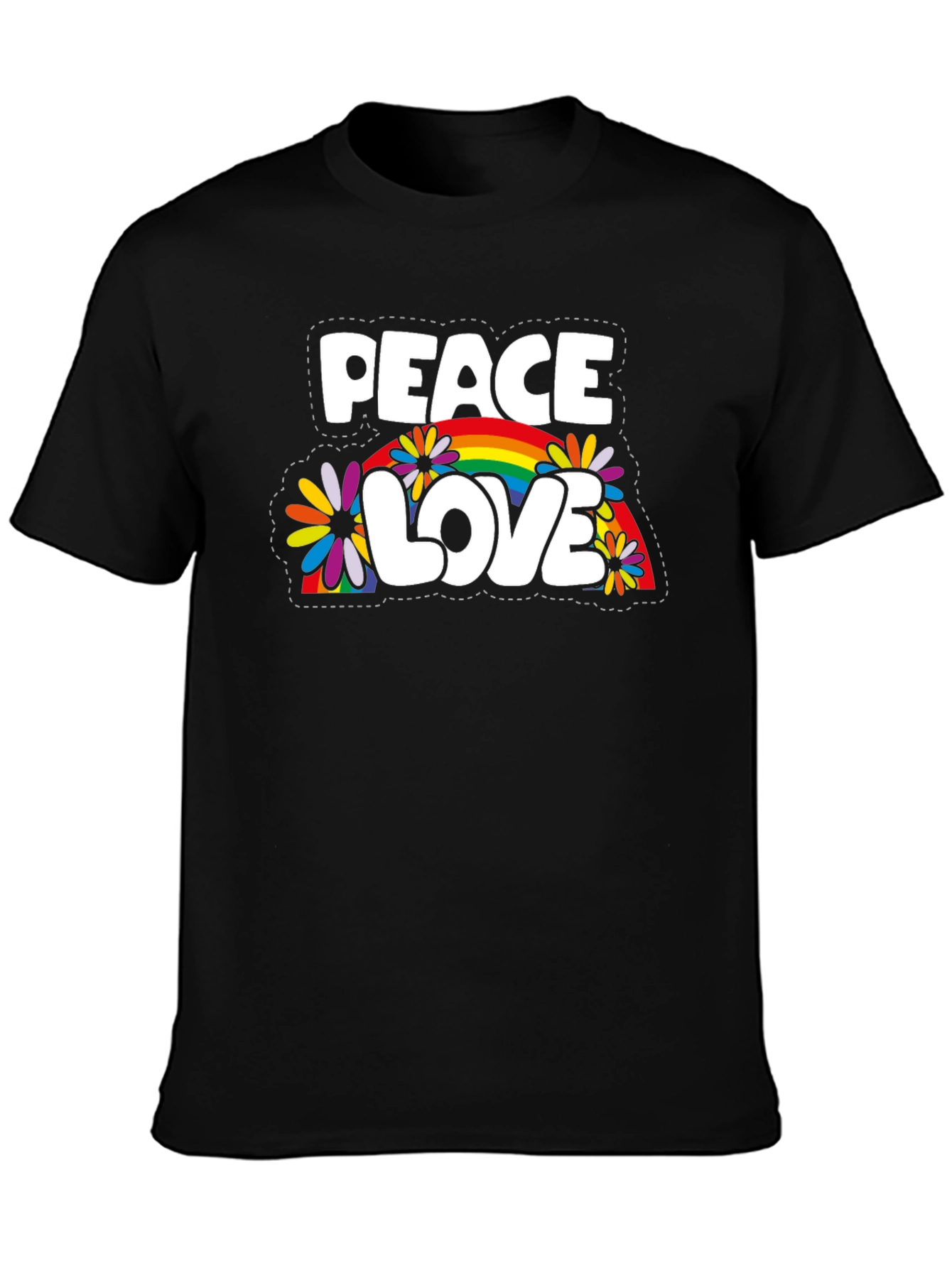 Peace Love Rainbow Graphic T-Shirt