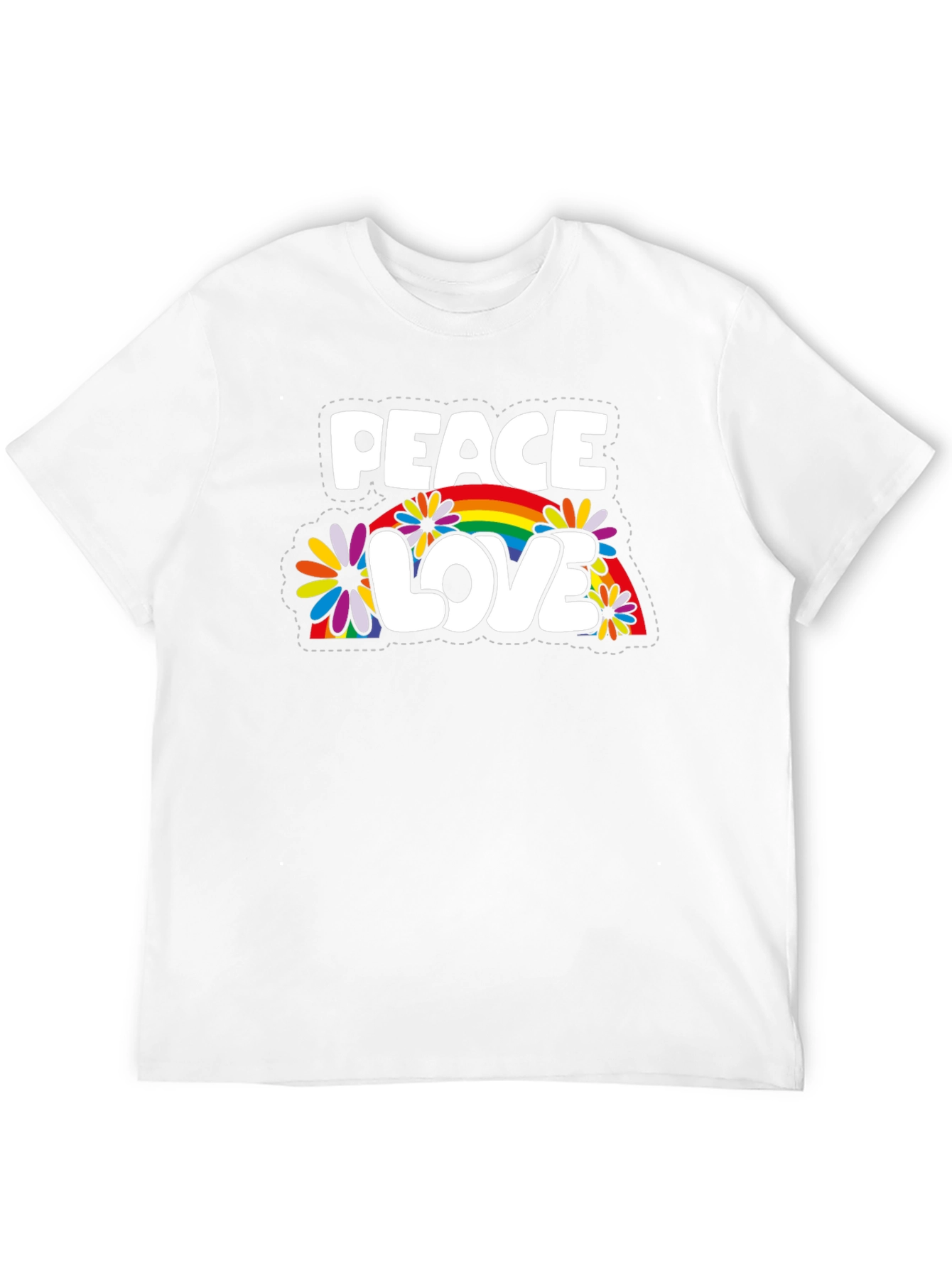 Peace Love Rainbow Graphic T-Shirt