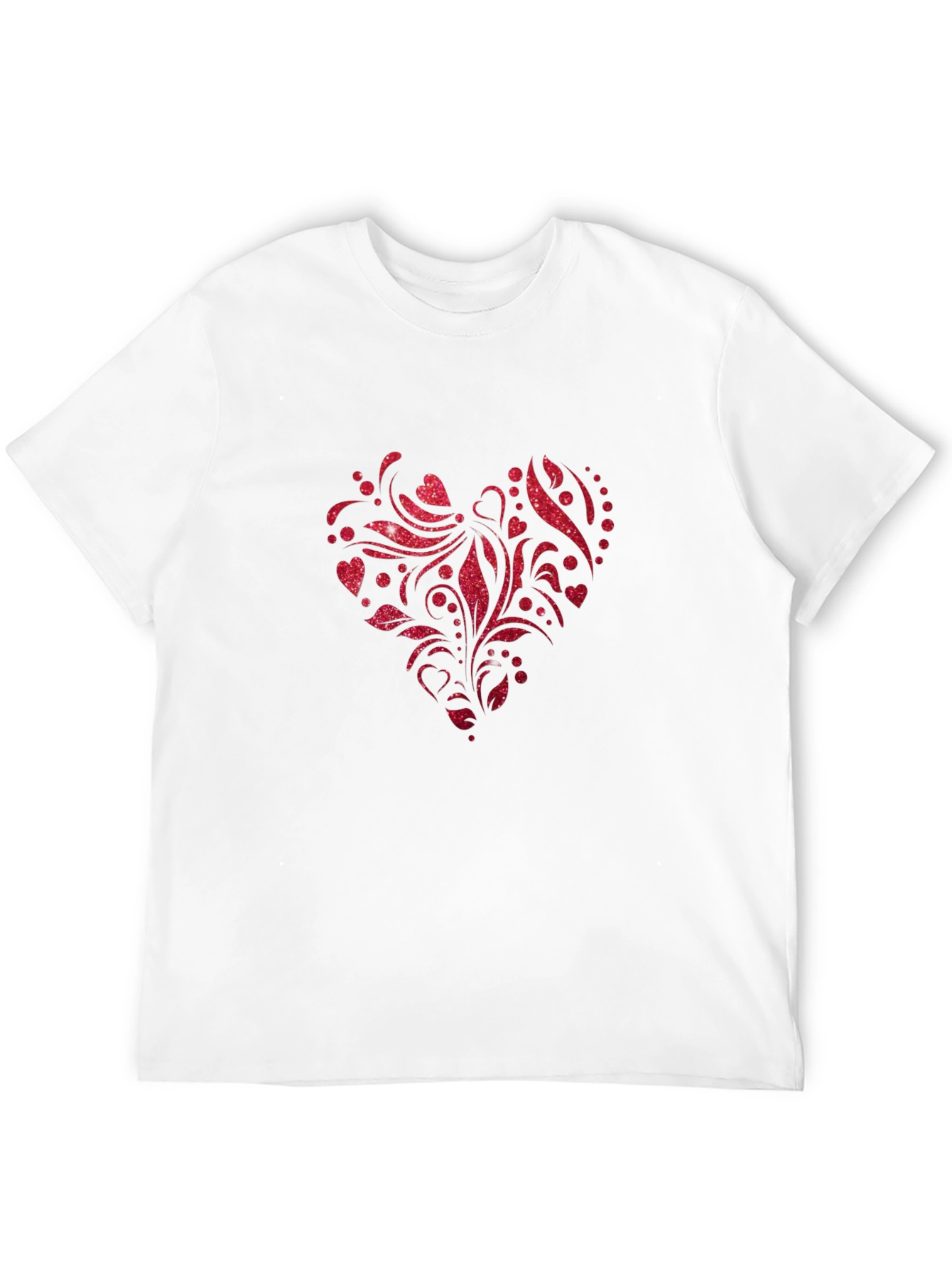 Red Glitter Heart Graphic Tee