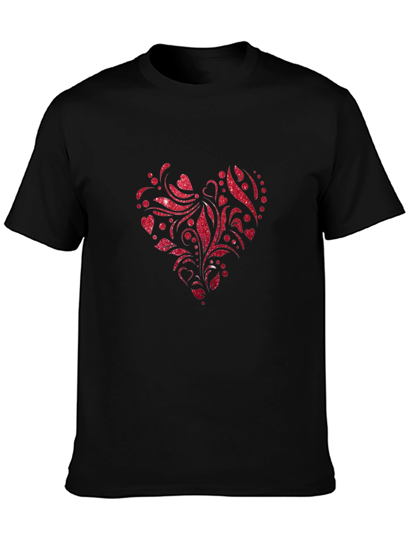 Red Glitter Heart Graphic Tee