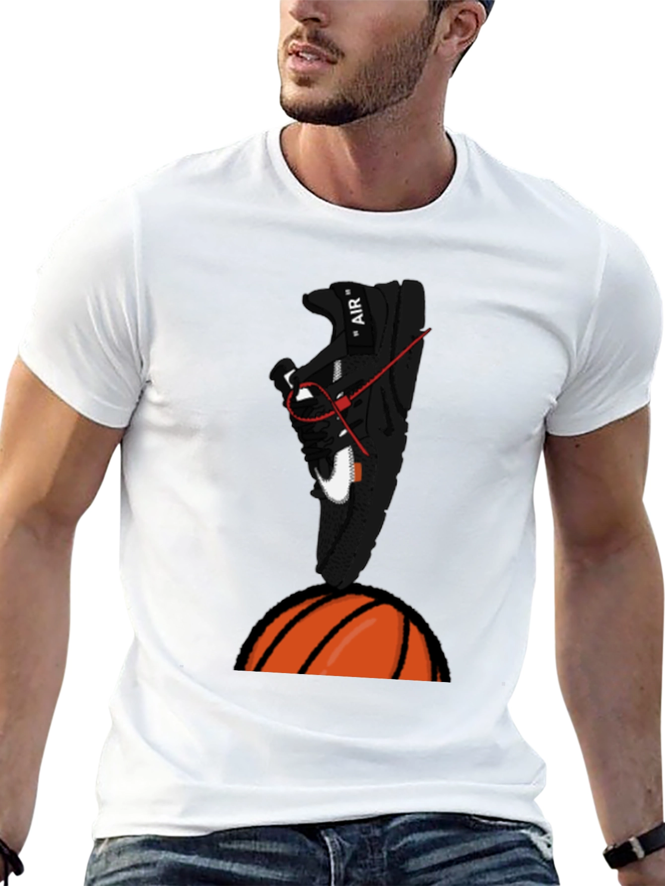 Sneaker & Basketball Graphic T-Shirt