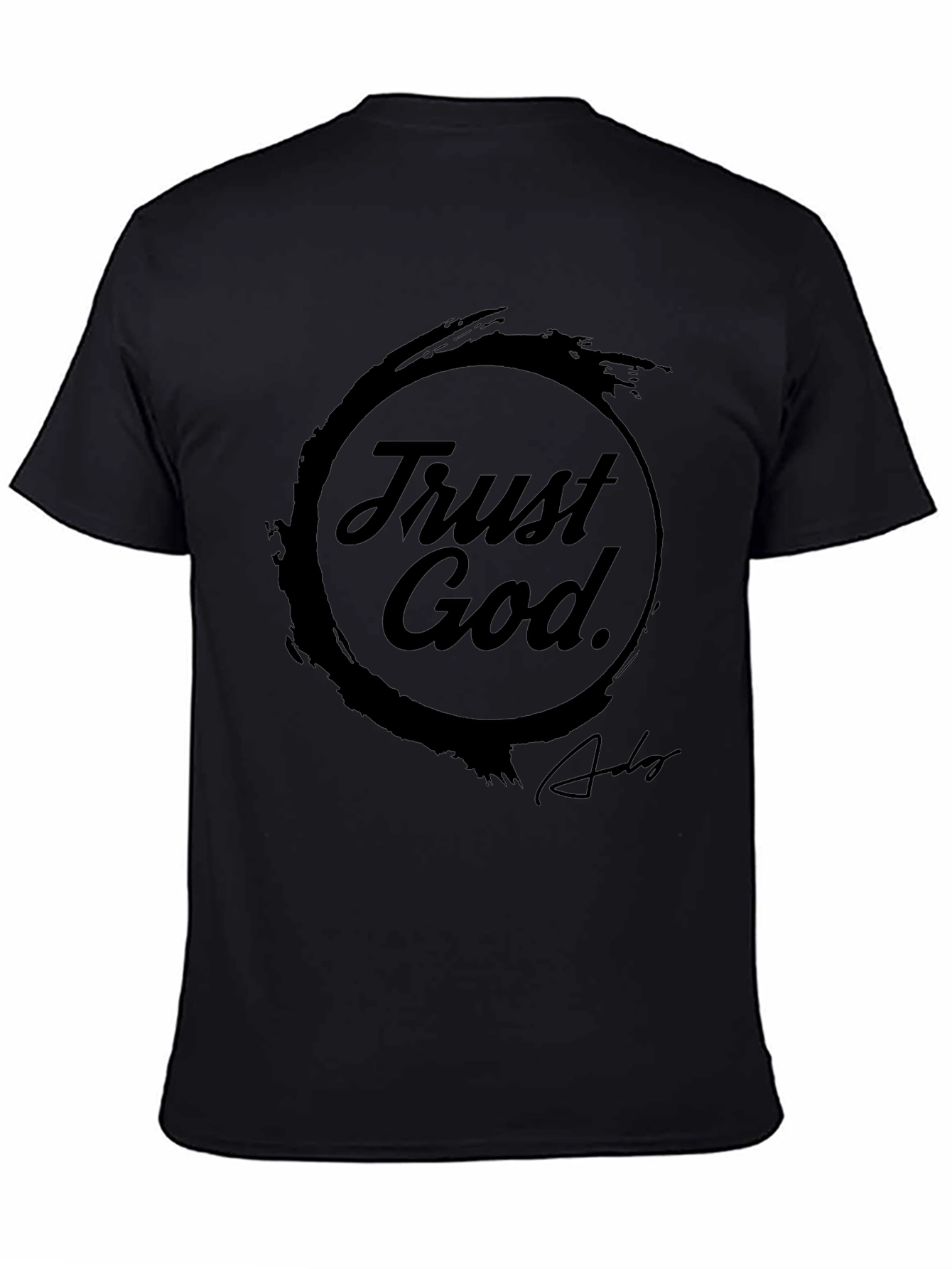 Trust God Black Graphic Tee - Christian Apparel
