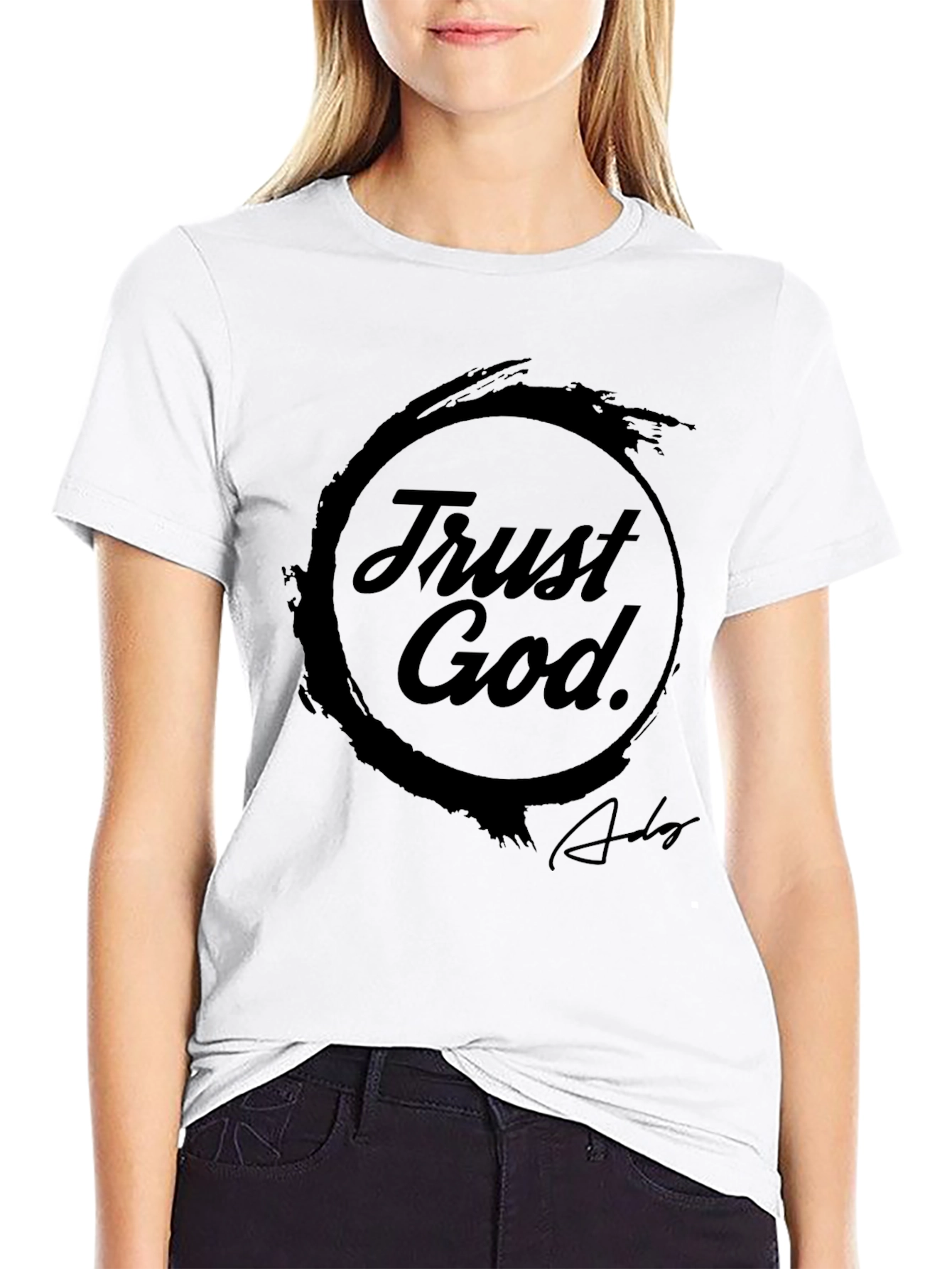Trust God Black Graphic Tee - Christian Apparel
