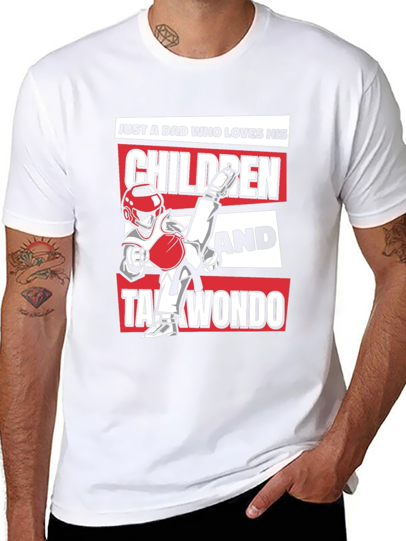 Dad Who Loves Children & Taekwondo Graphic Tee