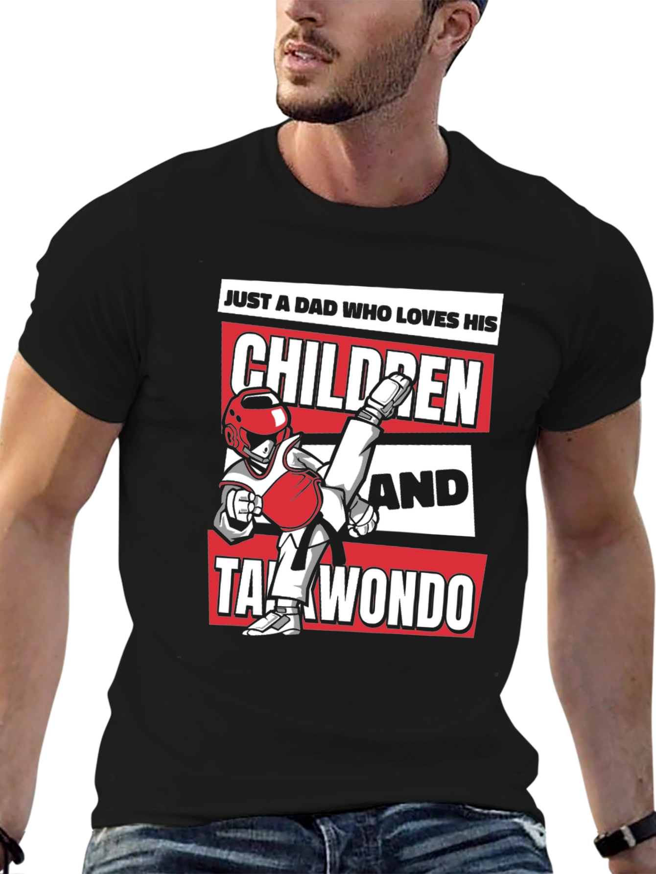 Dad Who Loves Children & Taekwondo Graphic Tee
