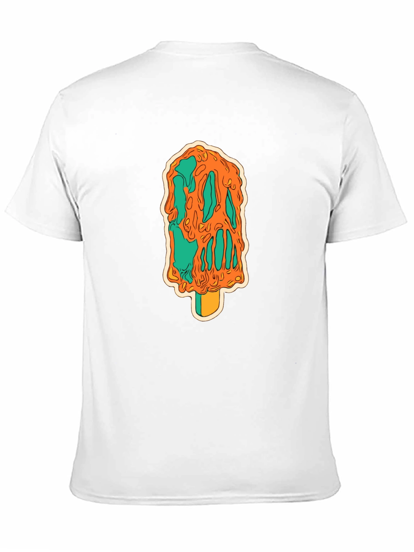 Melting Ice Cream Graphic Black T-Shirt