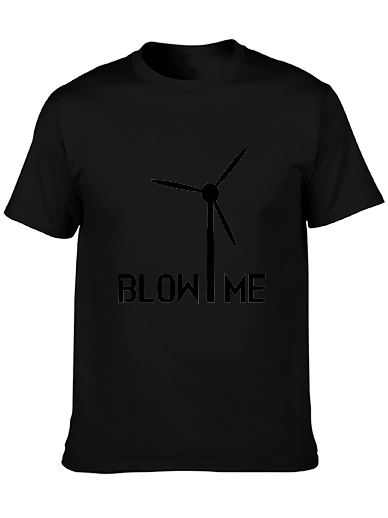 Black Blow Me Wind Turbine Graphic Tee