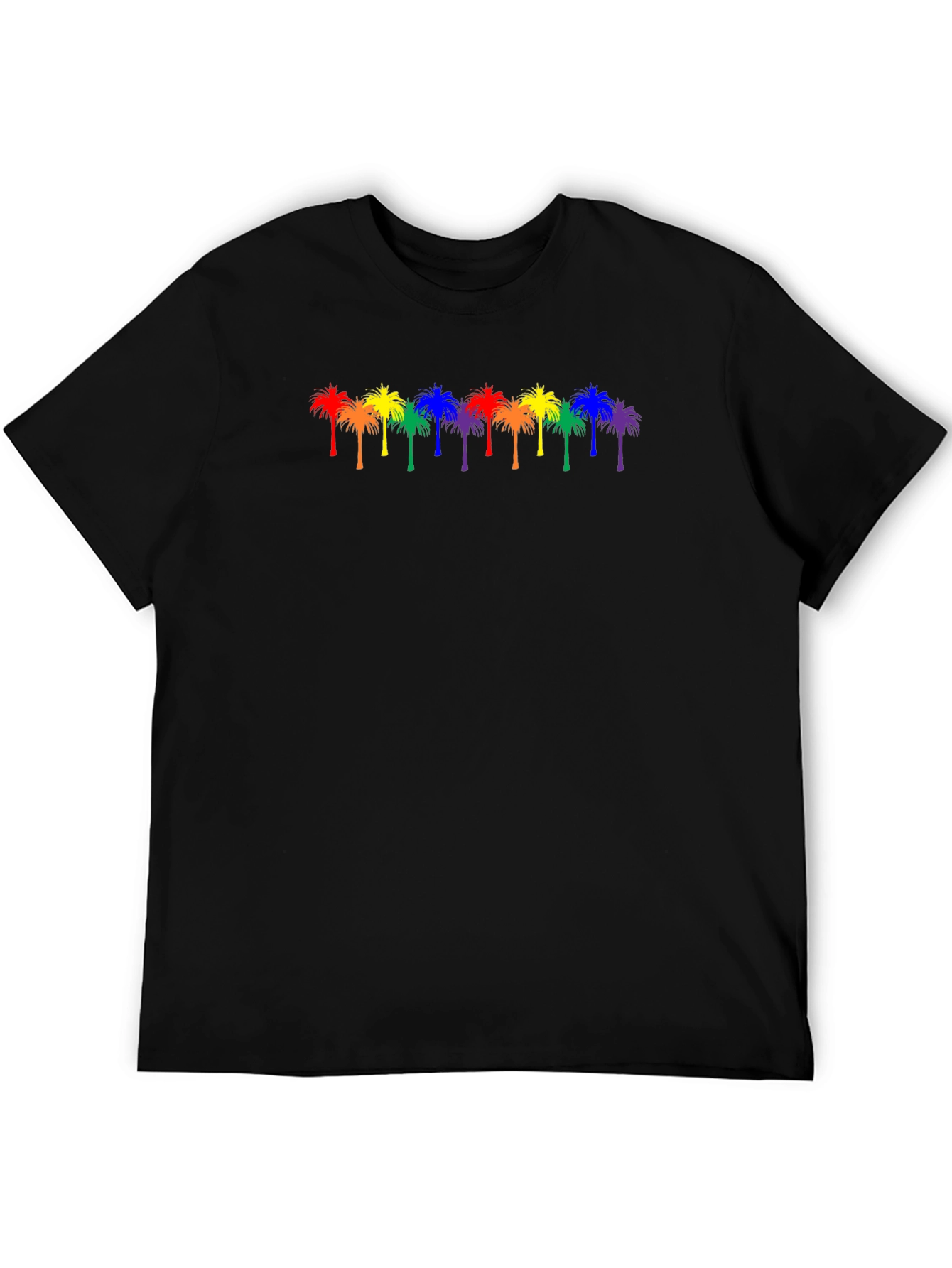 Rainbow Palm Tree Graphic T-Shirt
