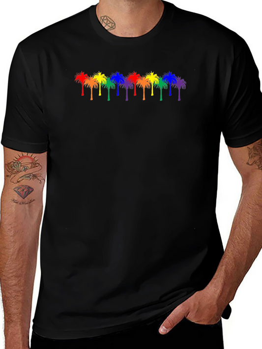 Rainbow Palm Tree Graphic T-Shirt