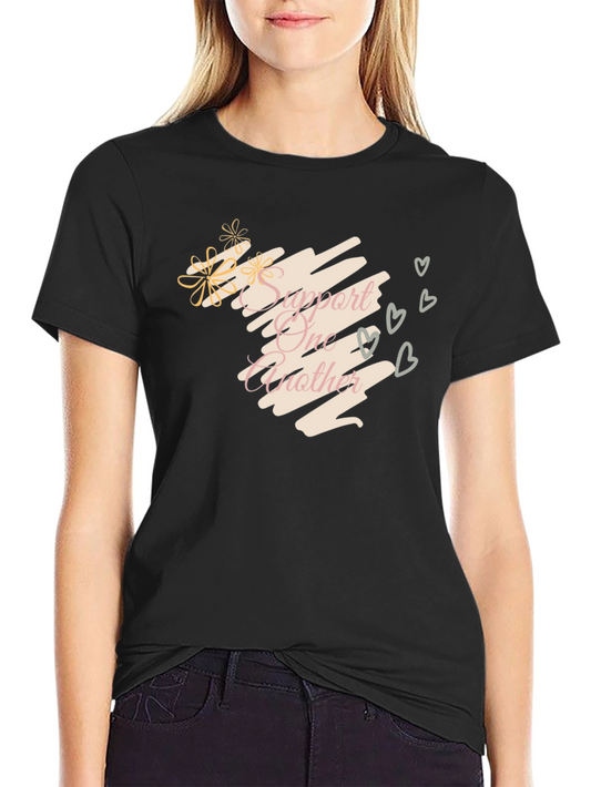 Support One Another Black Graphic Tee