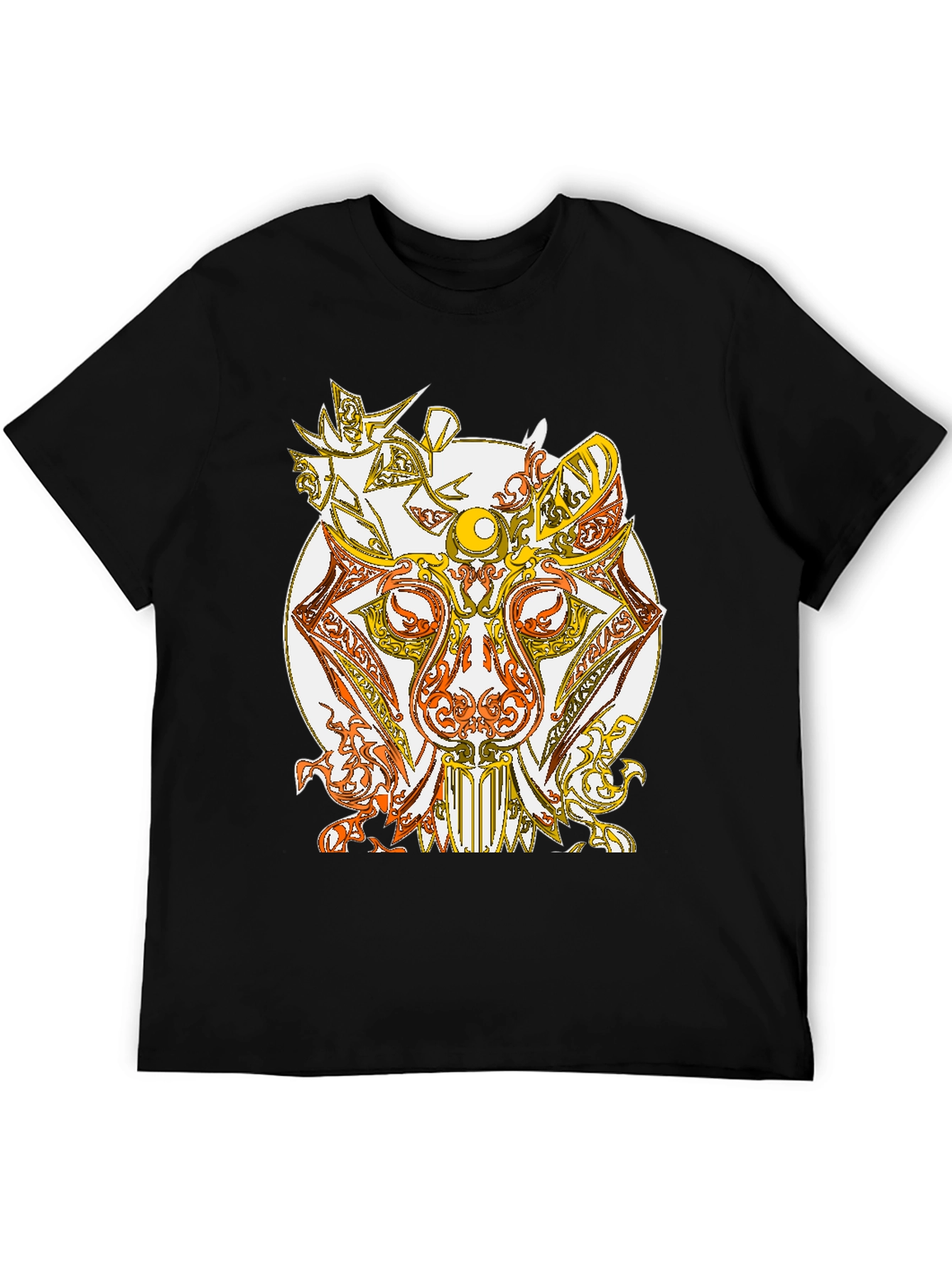 Abstract Animal Graphic T-Shirt - Black
