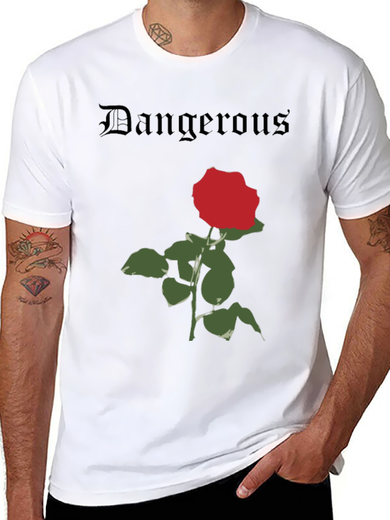 Dangerous Rose Graphic T-Shirt - Classic Black Tee