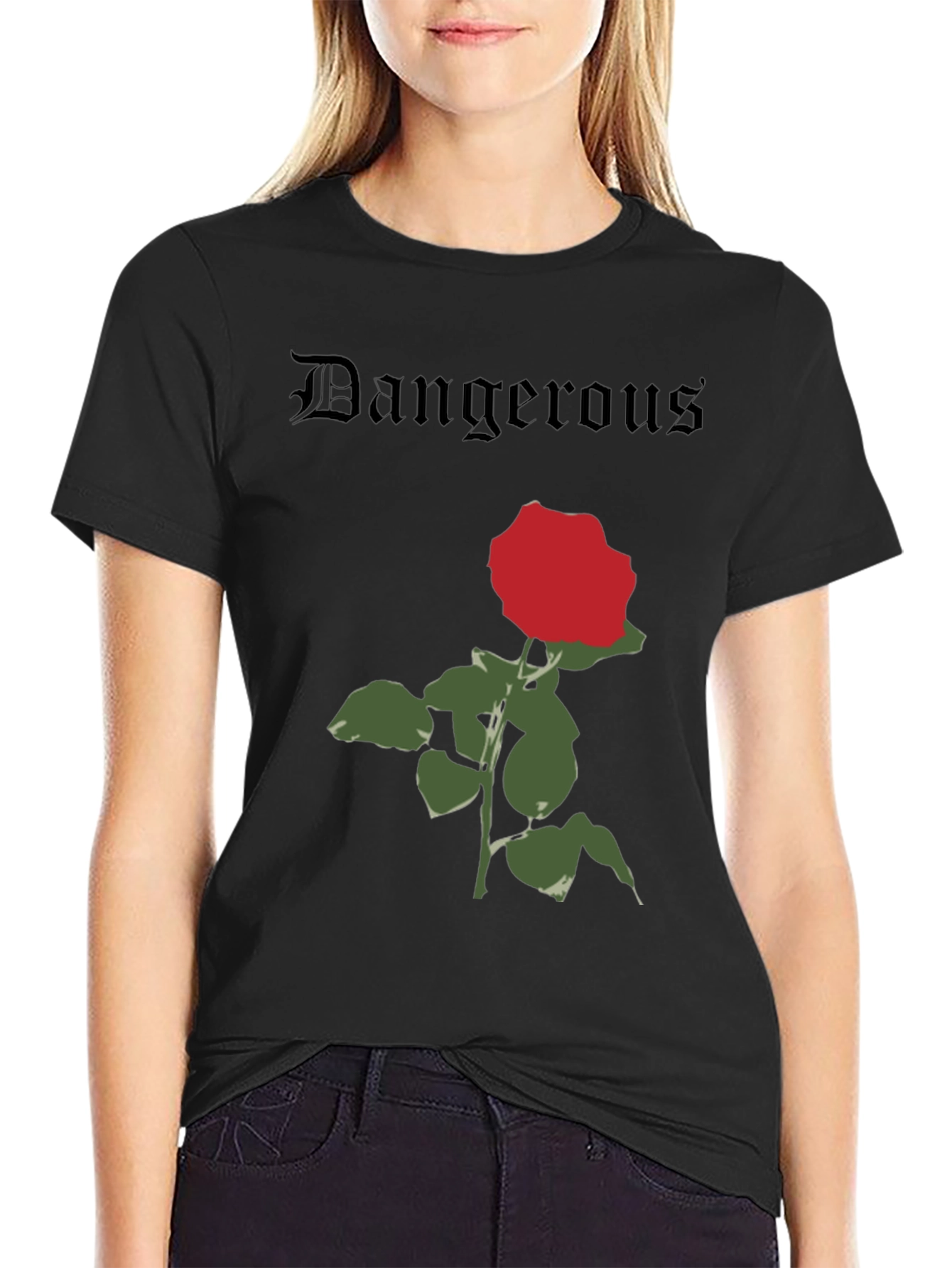 Dangerous Rose Graphic T-Shirt - Classic Black Tee