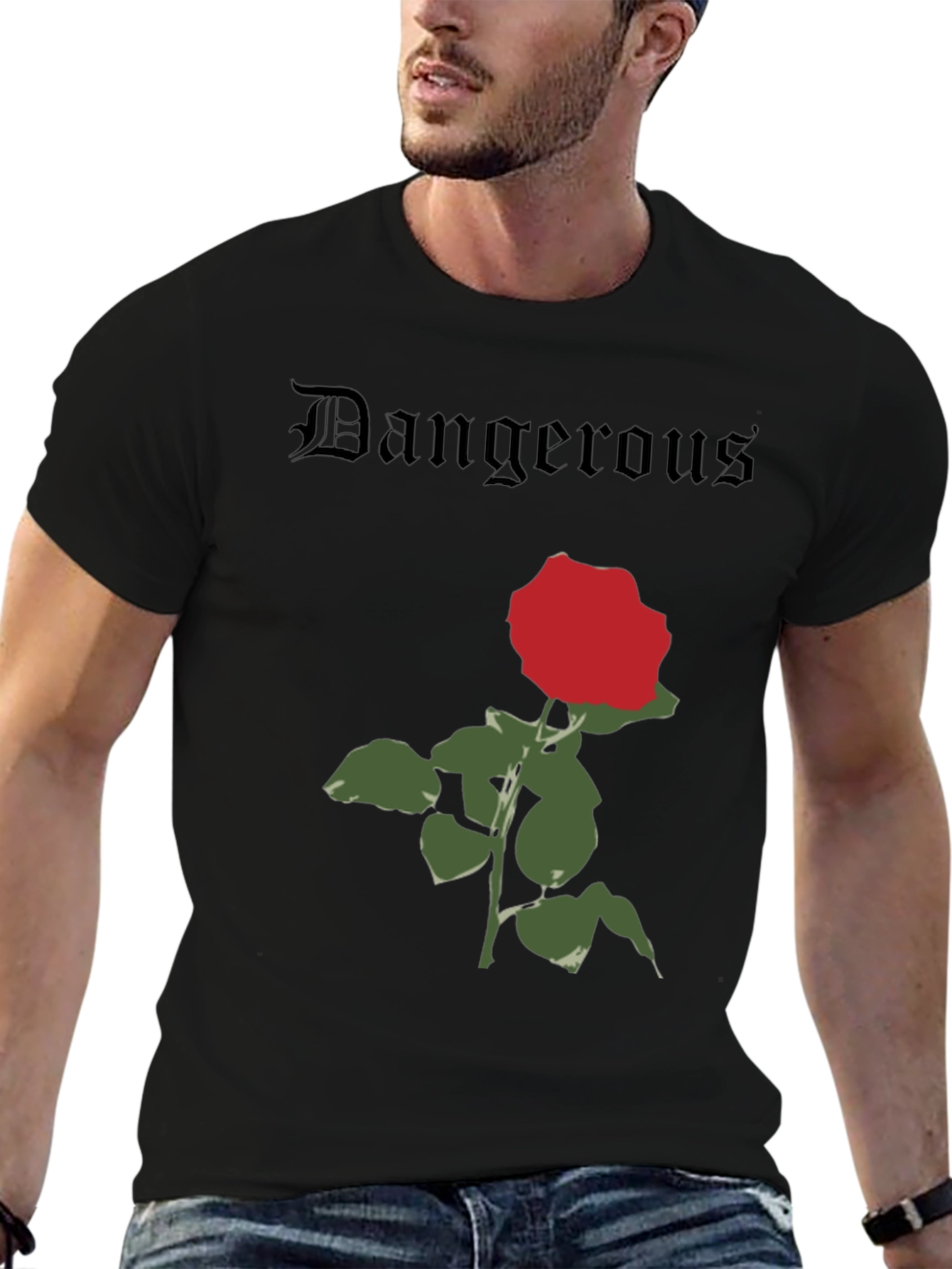 Dangerous Rose Graphic T-Shirt - Classic Black Tee