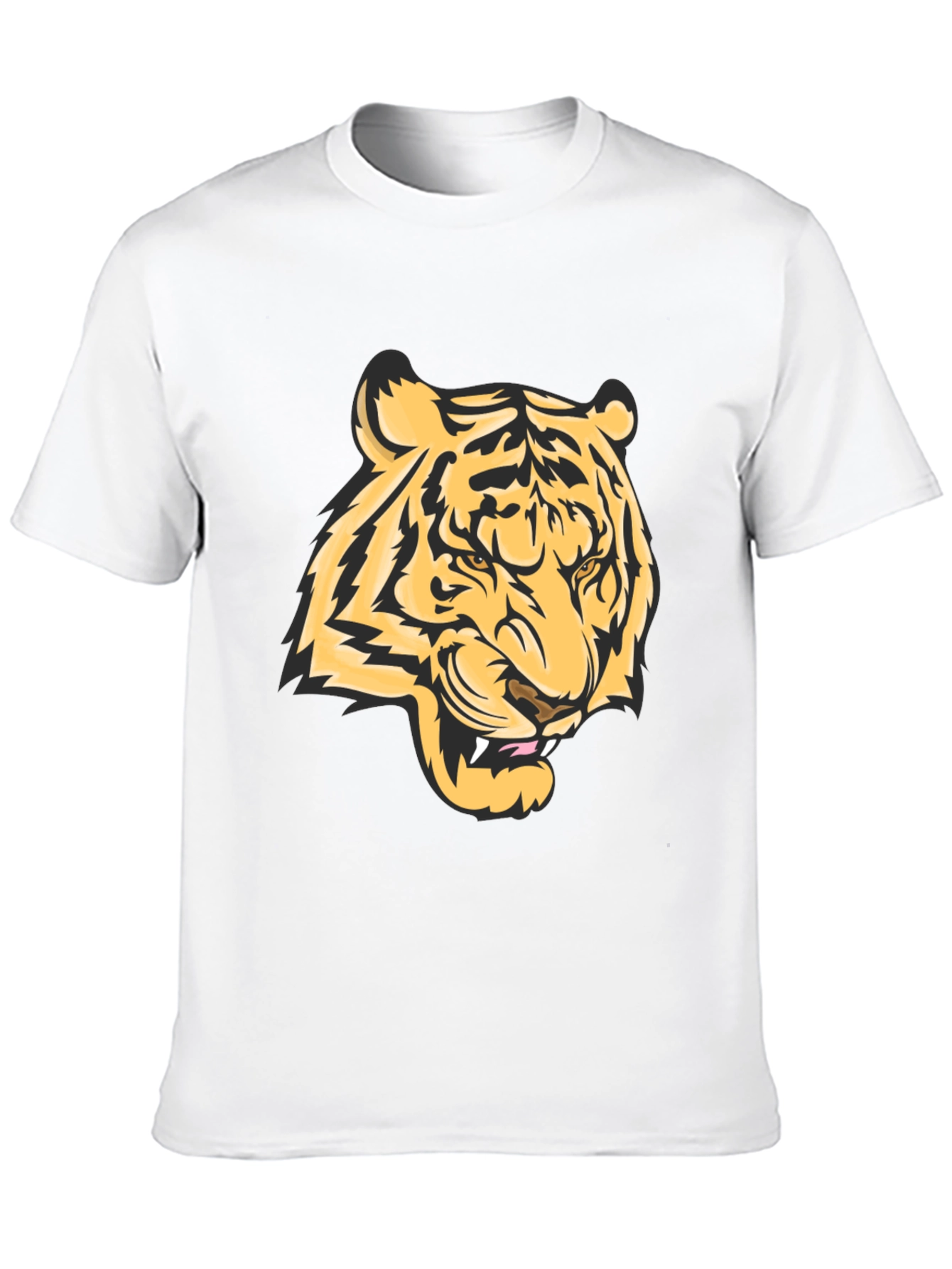 Bold Tiger Graphic Tee - Black Cotton Blend