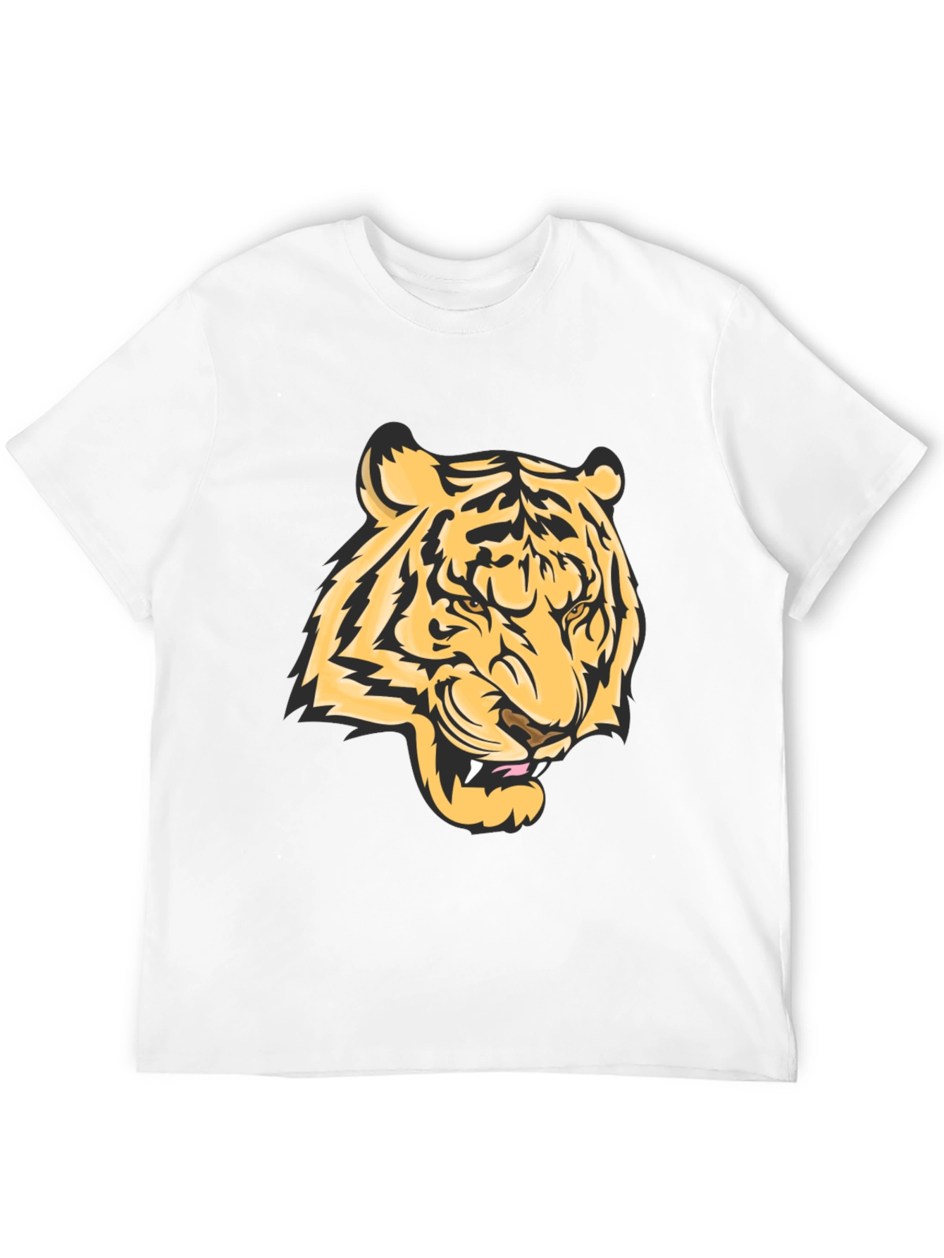 Bold Tiger Graphic Tee - Black Cotton Blend