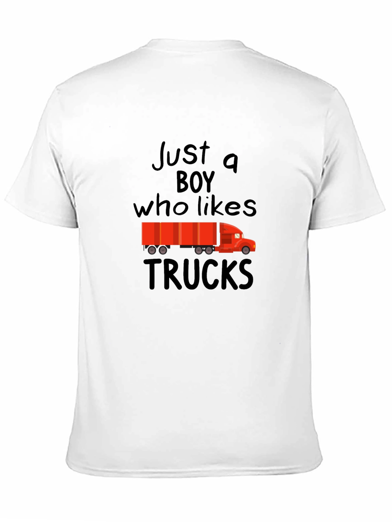 Just a Boy Who Likes Trucks Black T-Shirt