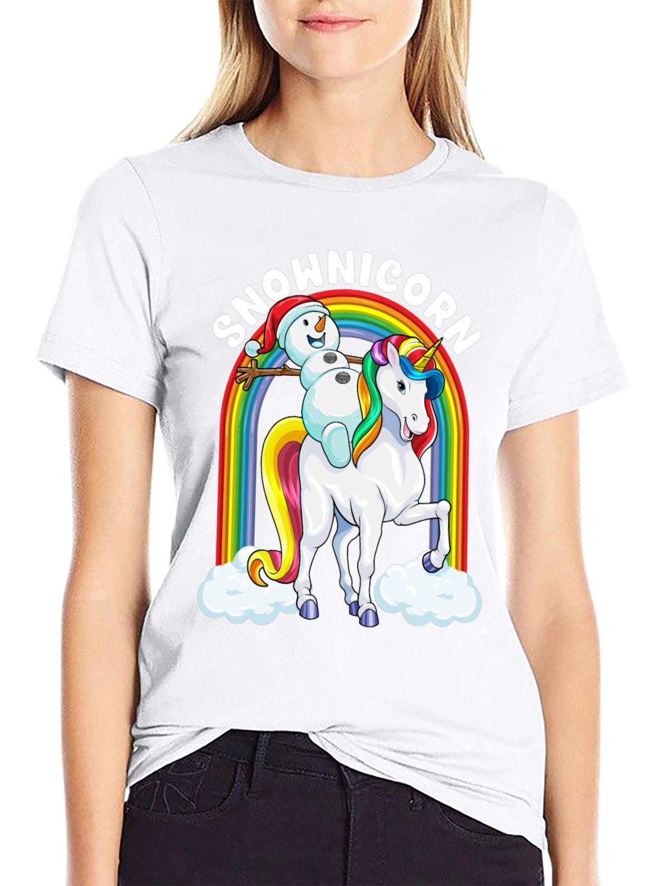 Snowman Unicorn Graphic Tee