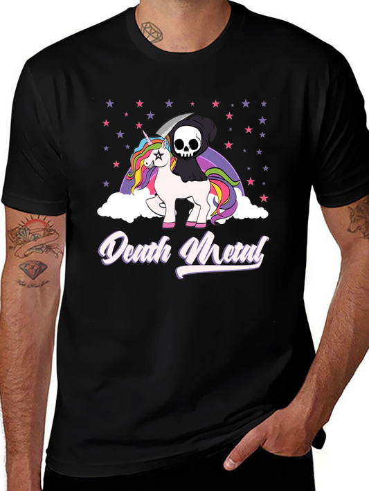 Death Metal Unicorn Graphic T-Shirt
