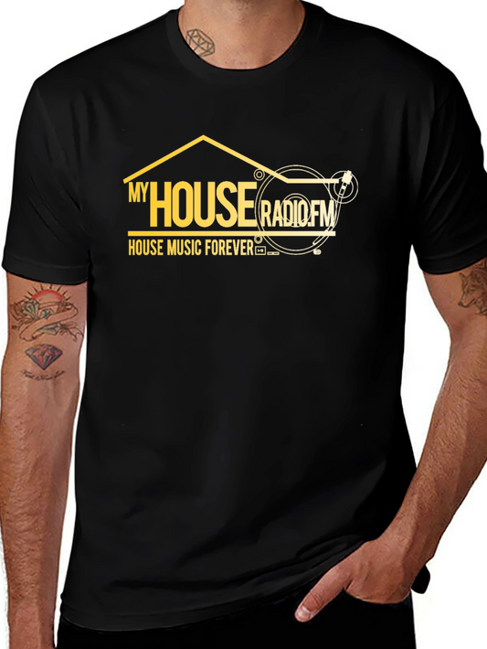 My House Radio FM Black T-Shirt House Music Forever