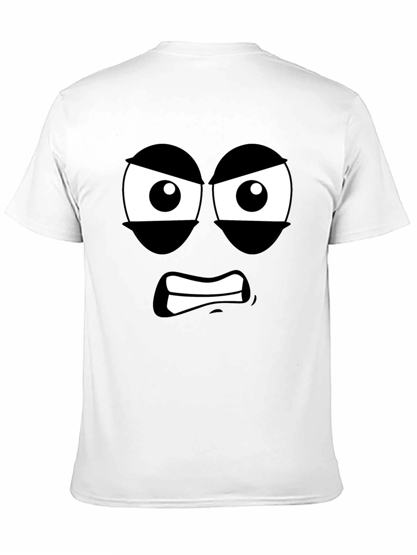 Angry Face Graphic T-Shirt - Black Cotton Tee