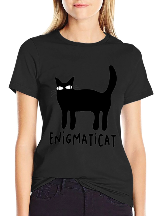 Enigmaticat Black Cat Graphic T-Shirt