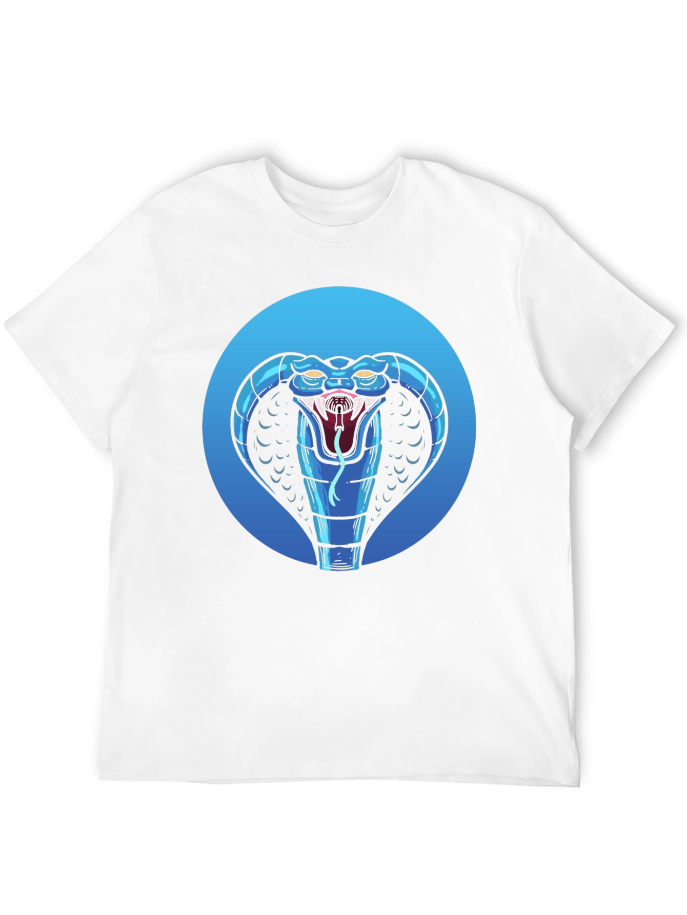 Blue Cobra Graphic Black T-Shirt