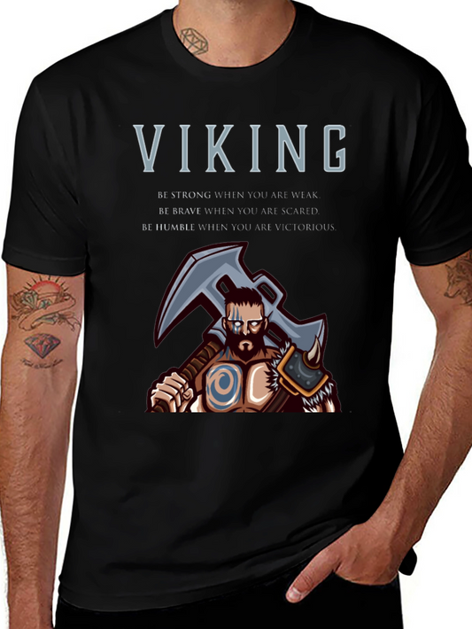 Viking Graphic T-Shirt - Be Strong Brave Humble Tee