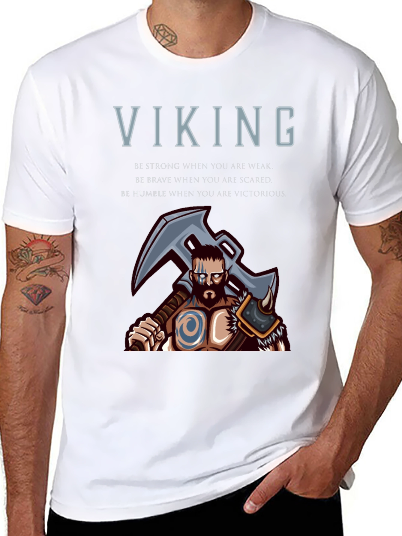 Viking Graphic T-Shirt - Be Strong Brave Humble Tee