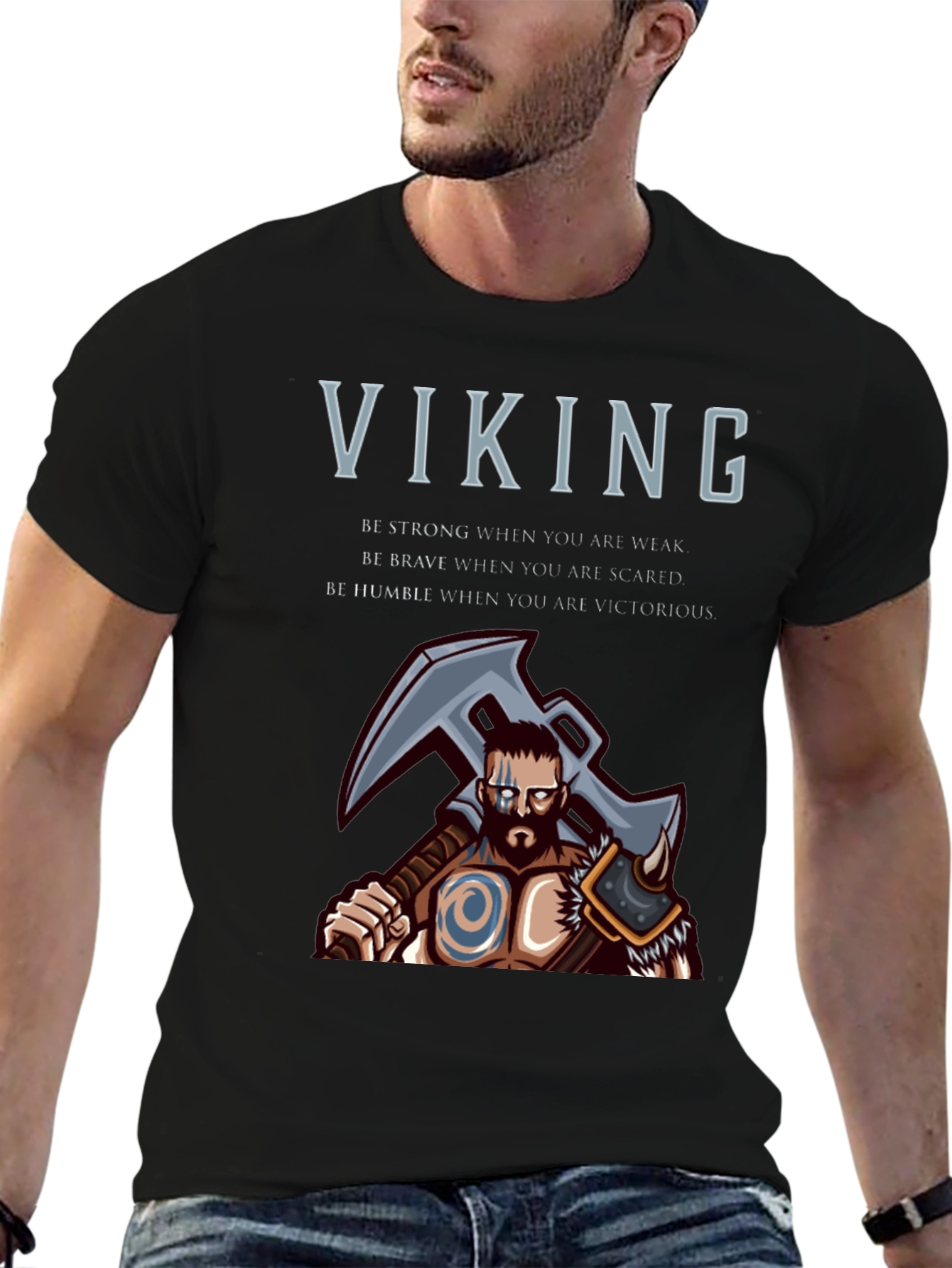 Viking Graphic T-Shirt - Be Strong Brave Humble Tee