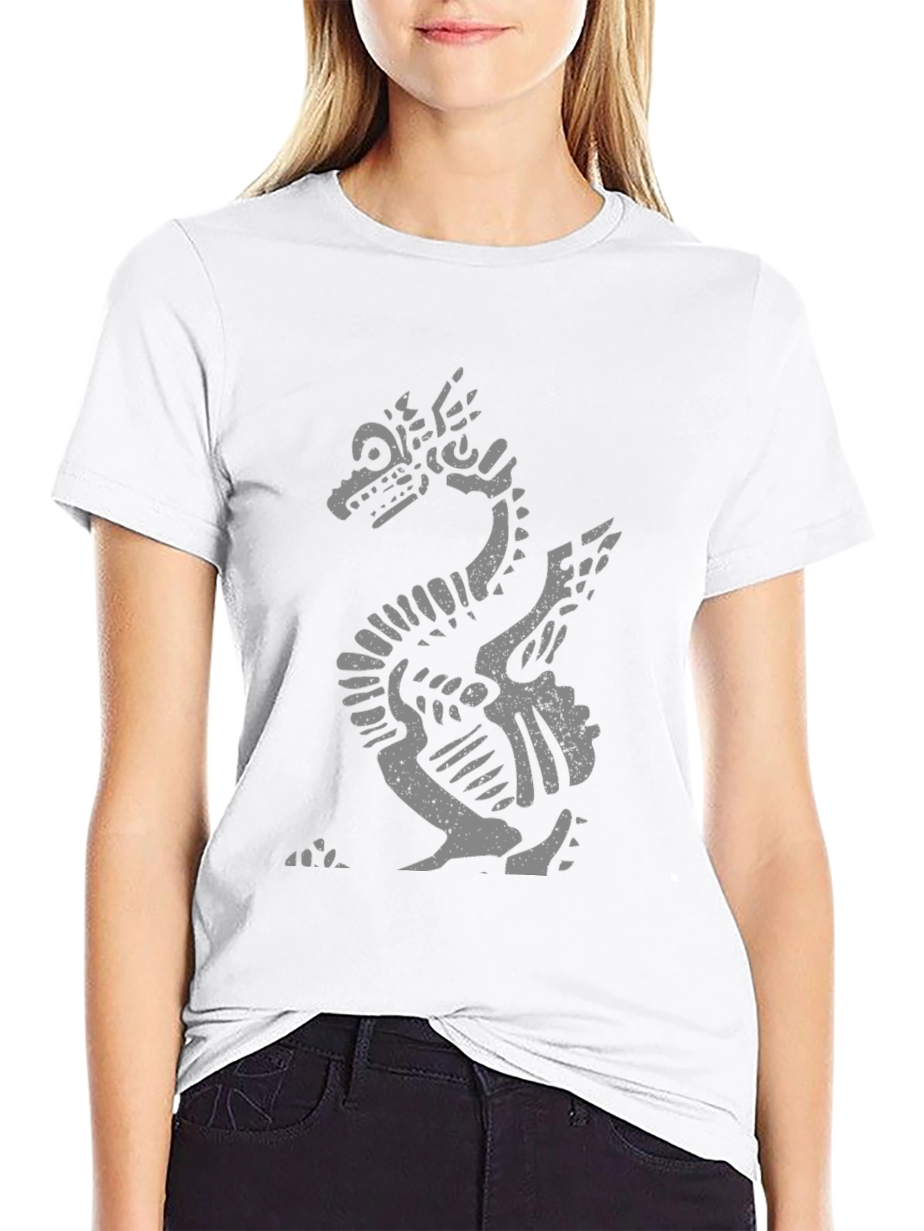 Aztec Dragon Graphic T-Shirt - Black
