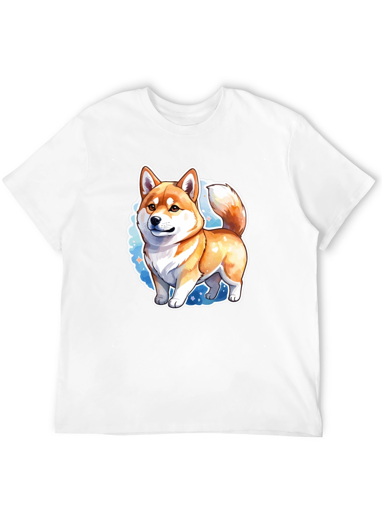Shiba Inu Cartoon Graphic Tee - Unisex Black T-Shirt