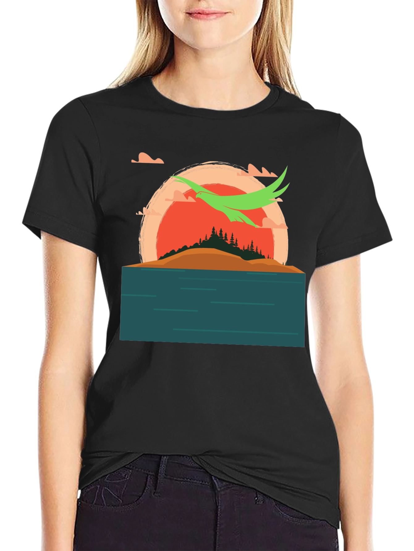 Sunset Island Graphic Tee - Nature Adventure Shirt
