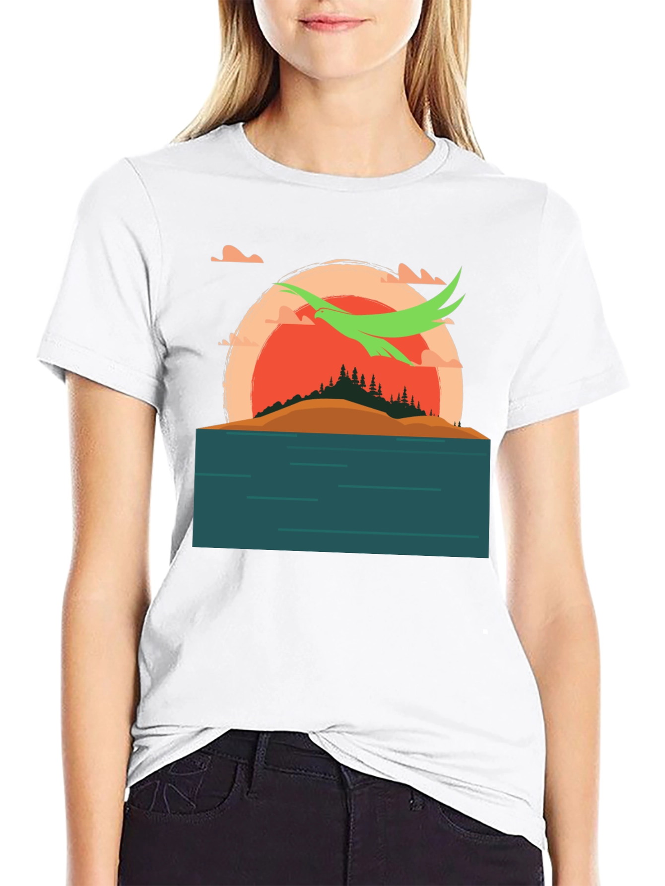 Sunset Island Graphic Tee - Nature Adventure Shirt