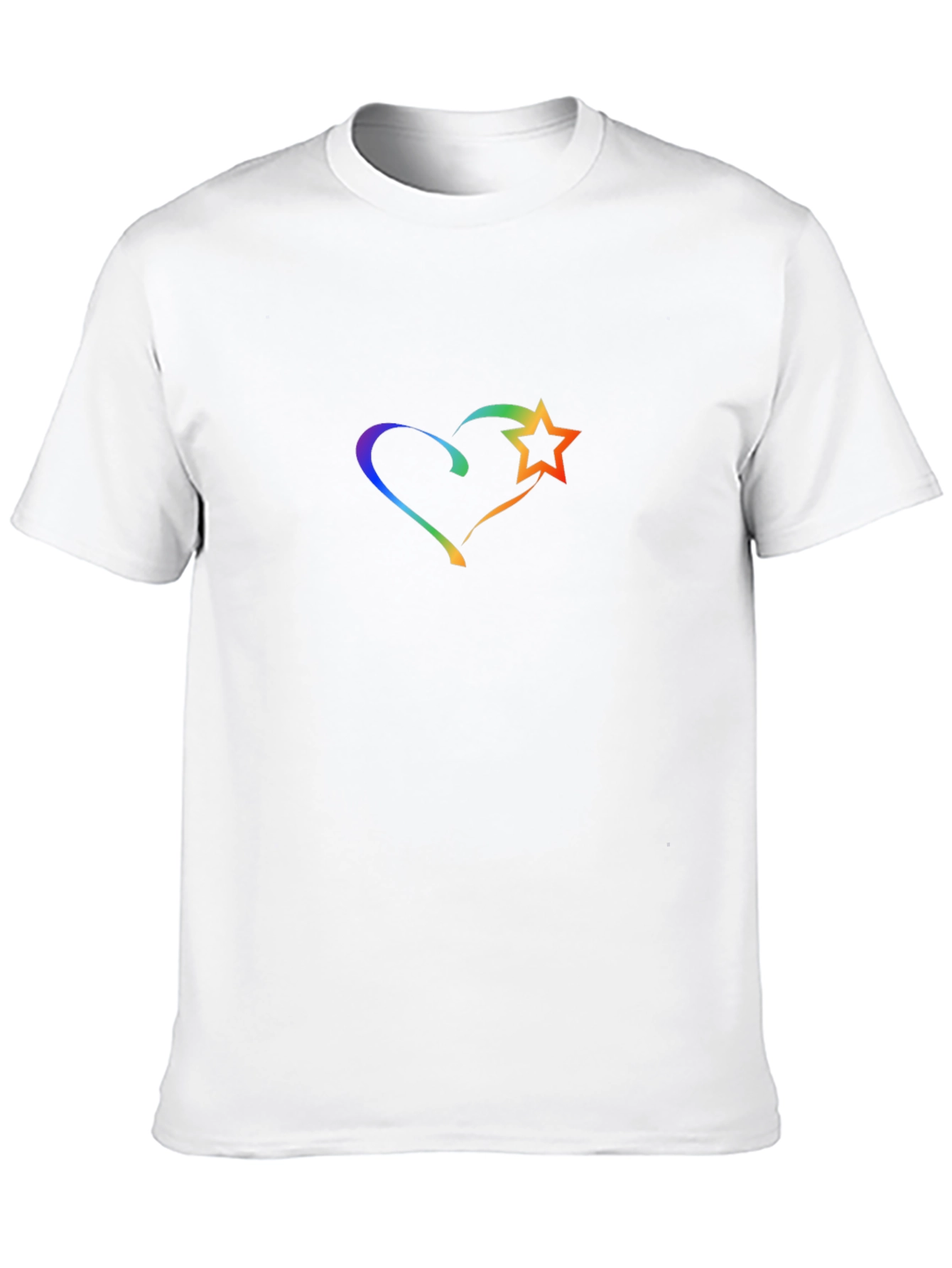 Rainbow Heart & Star Graphic Black Tee