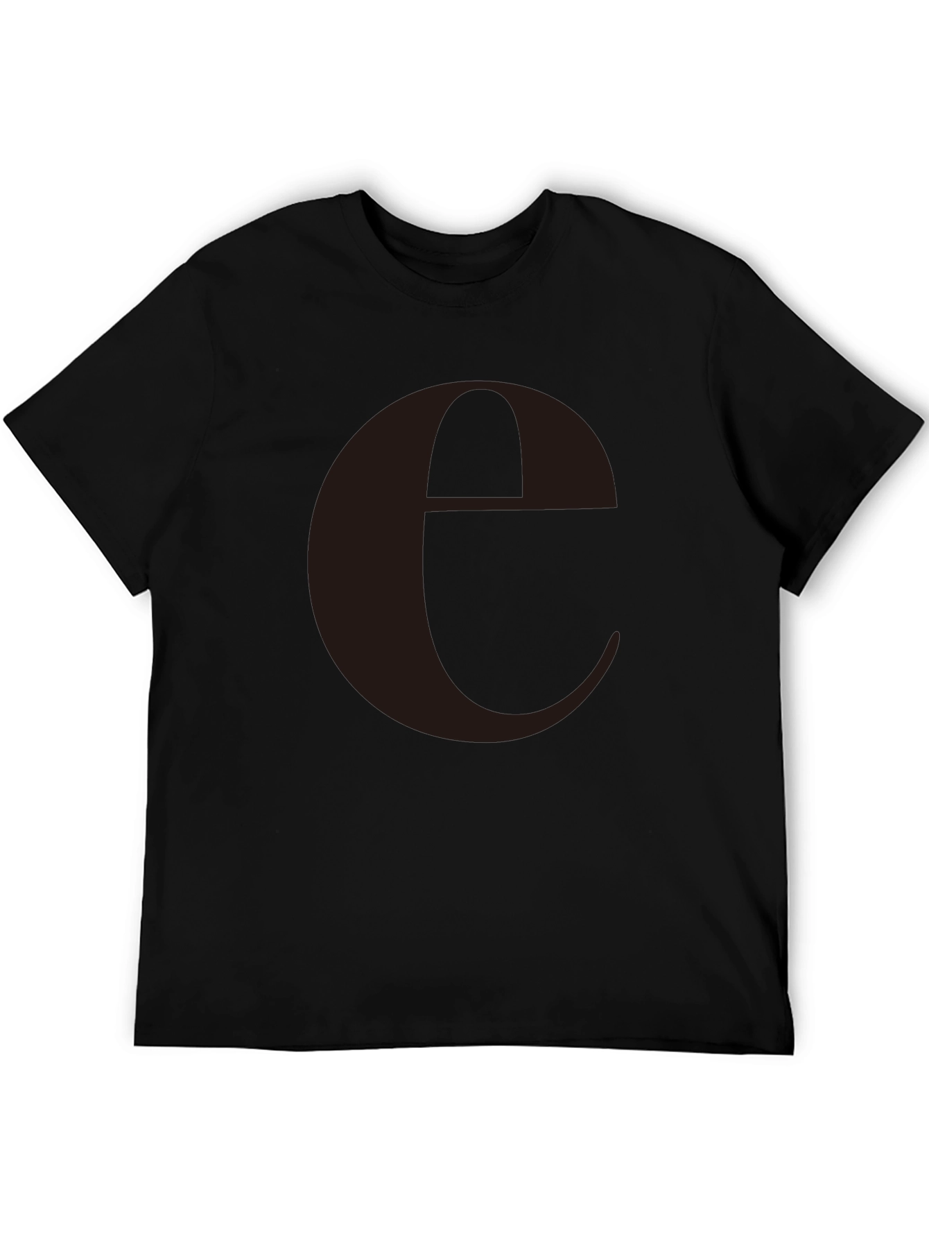 Minimalist Black T-Shirt with Large Letter e