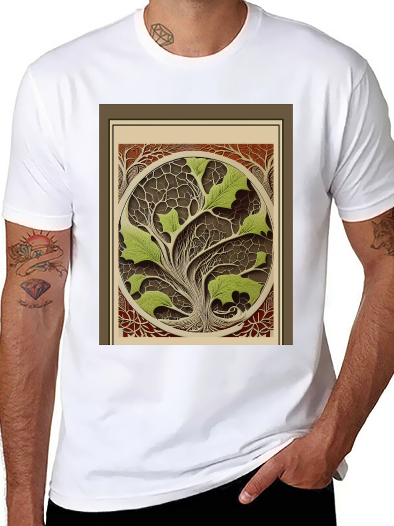 Arboreal Art T-Shirt - Nature Inspired Design
