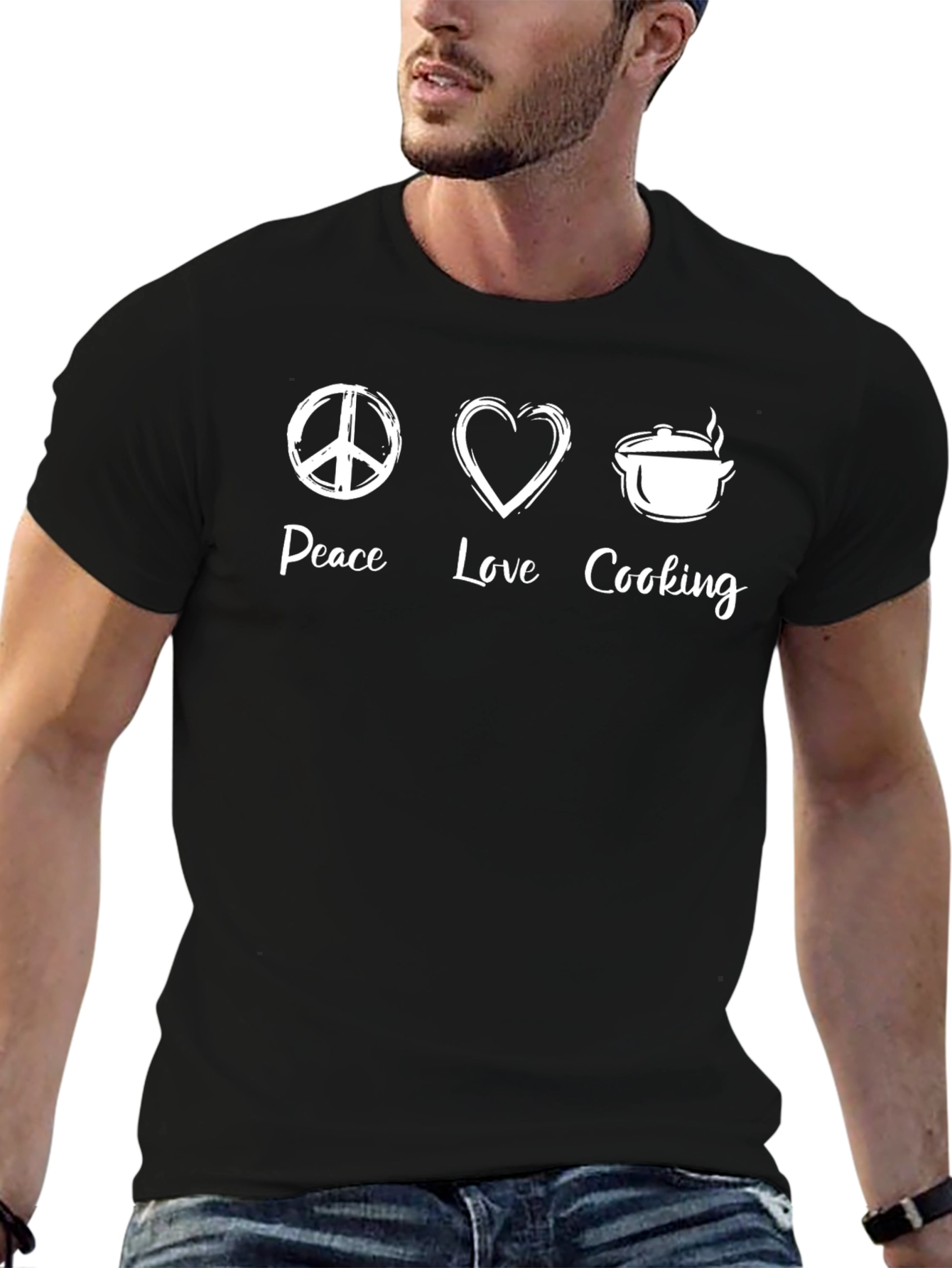 Peace Love Cooking T-Shirt Culinary Chef Gift