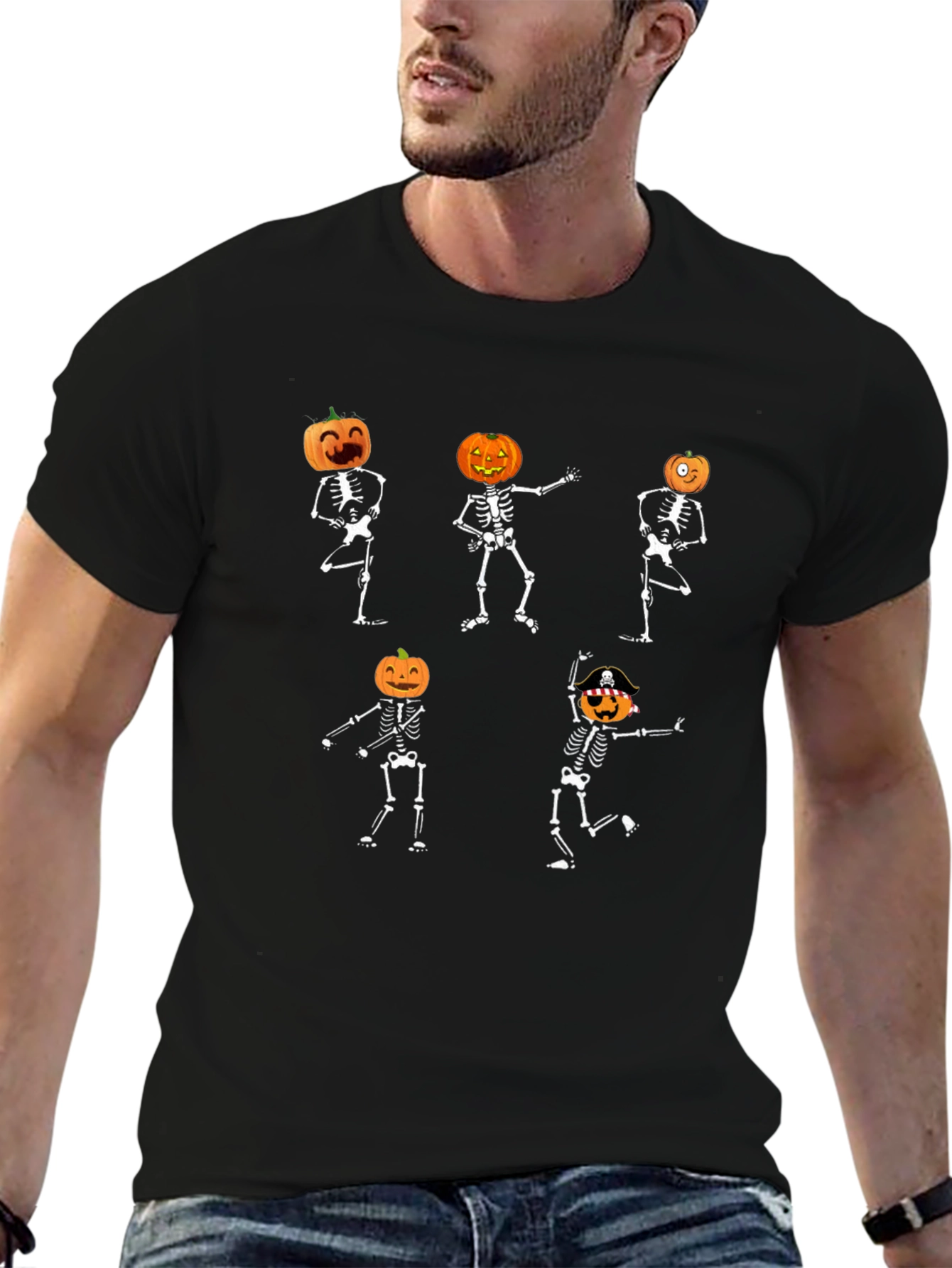 Halloween Dancing Pumpkin Skeleton T-Shirt