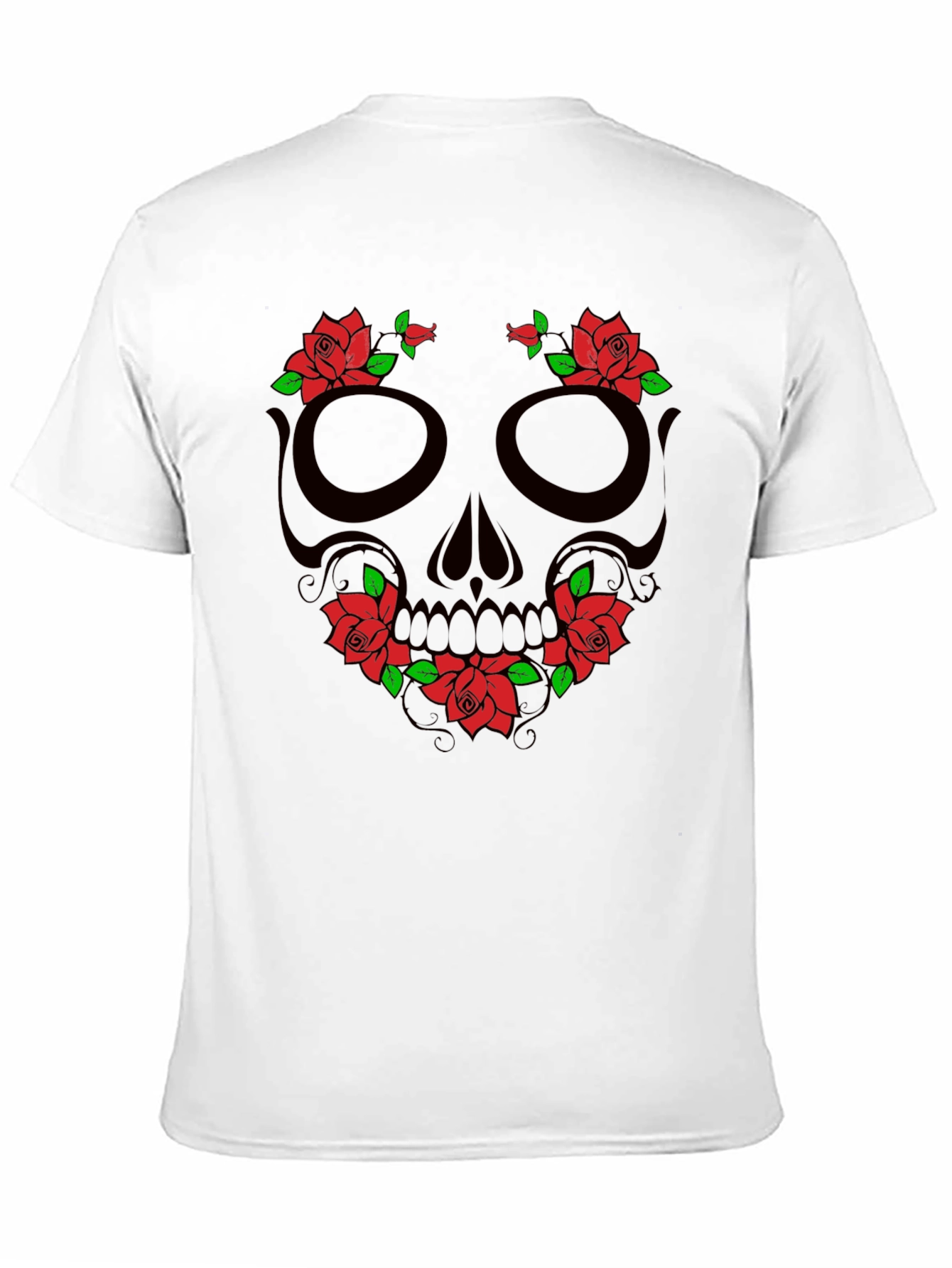 Skull & Roses Graphic T-Shirt - Black