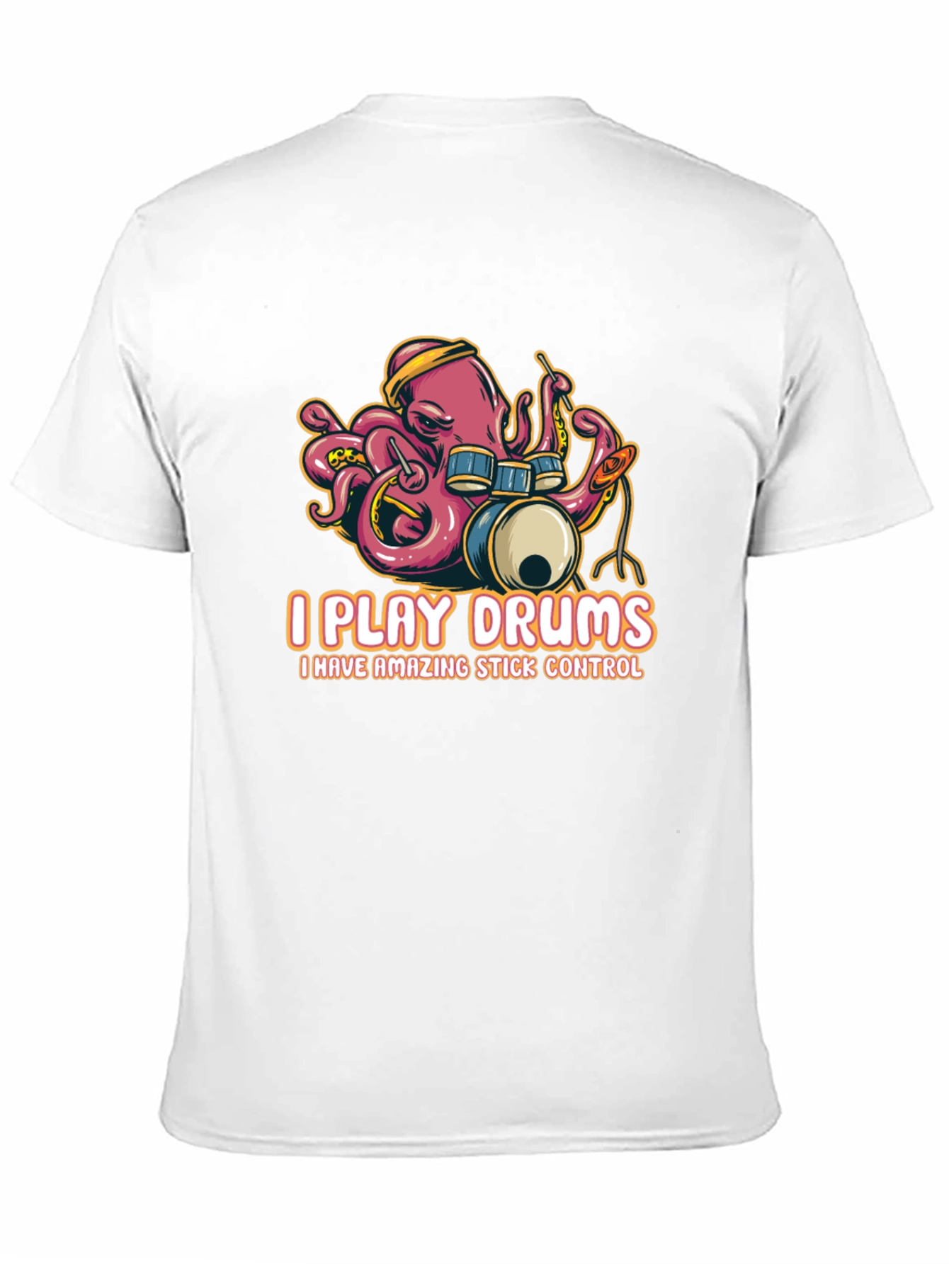 Octopus Drummer Black T-Shirt - I Play Drums