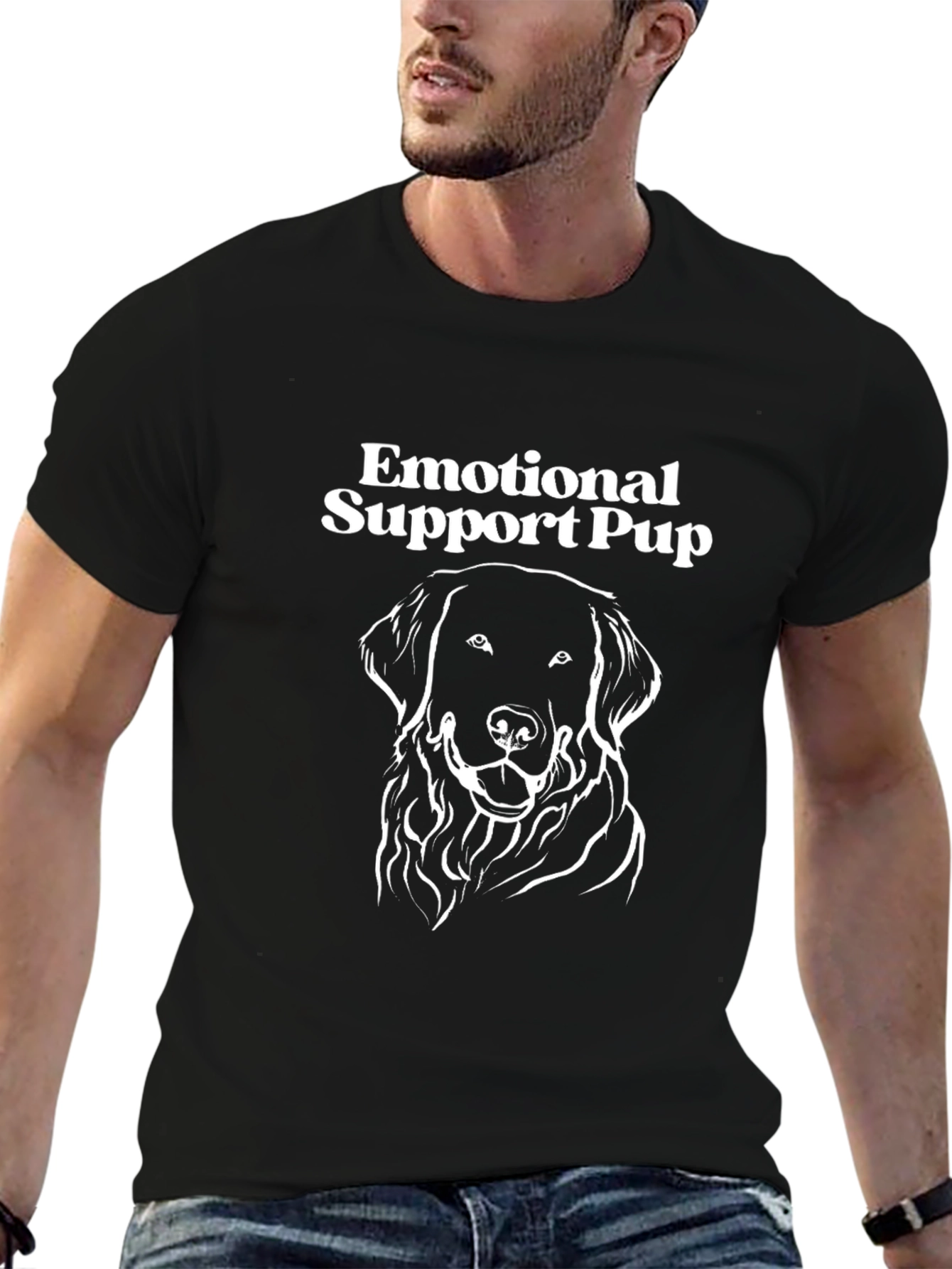Emotional Support Pup T-Shirt - Black
